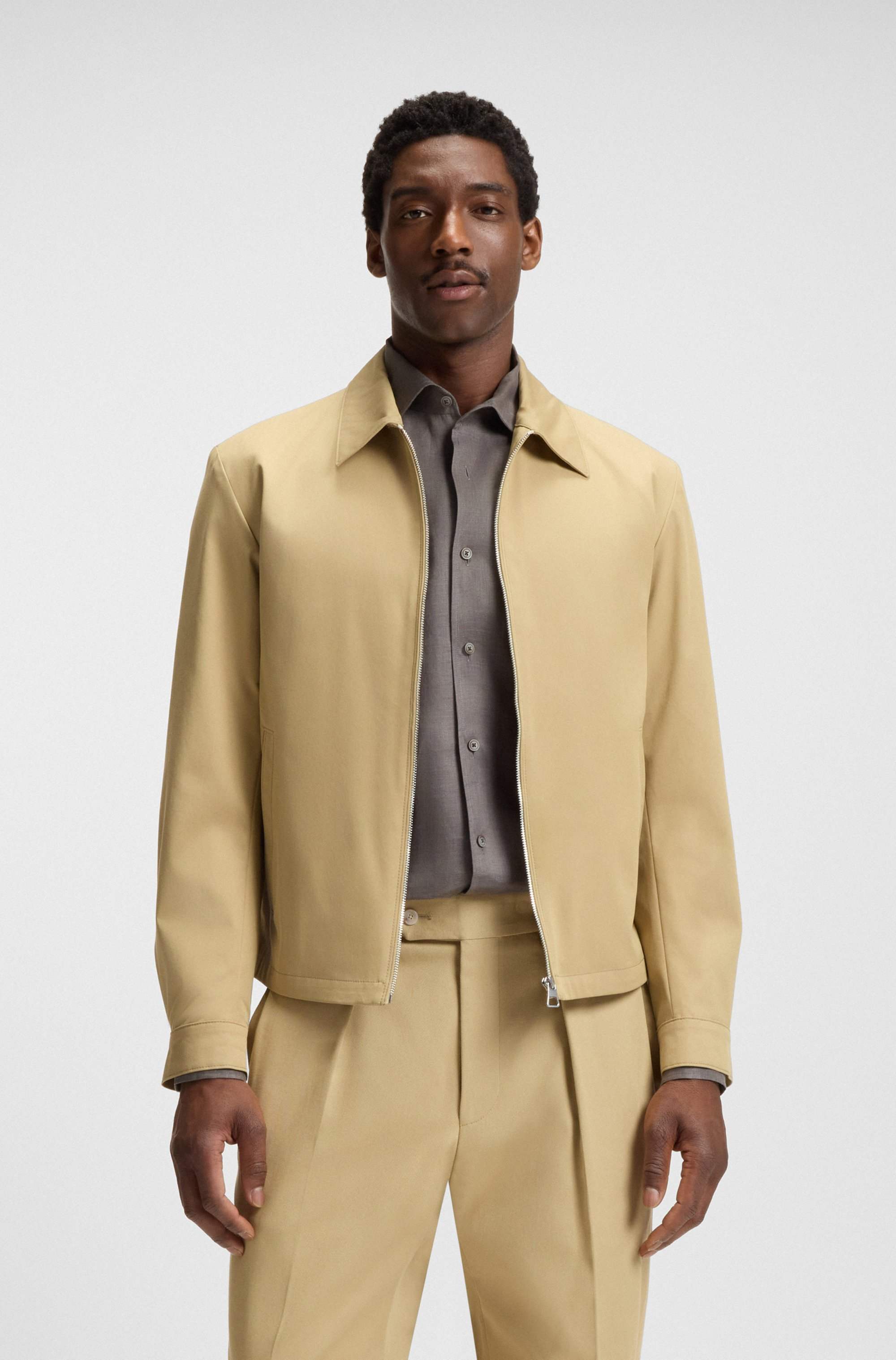 BECKHAM x BOSS cotton-blend jacket with zipped closure