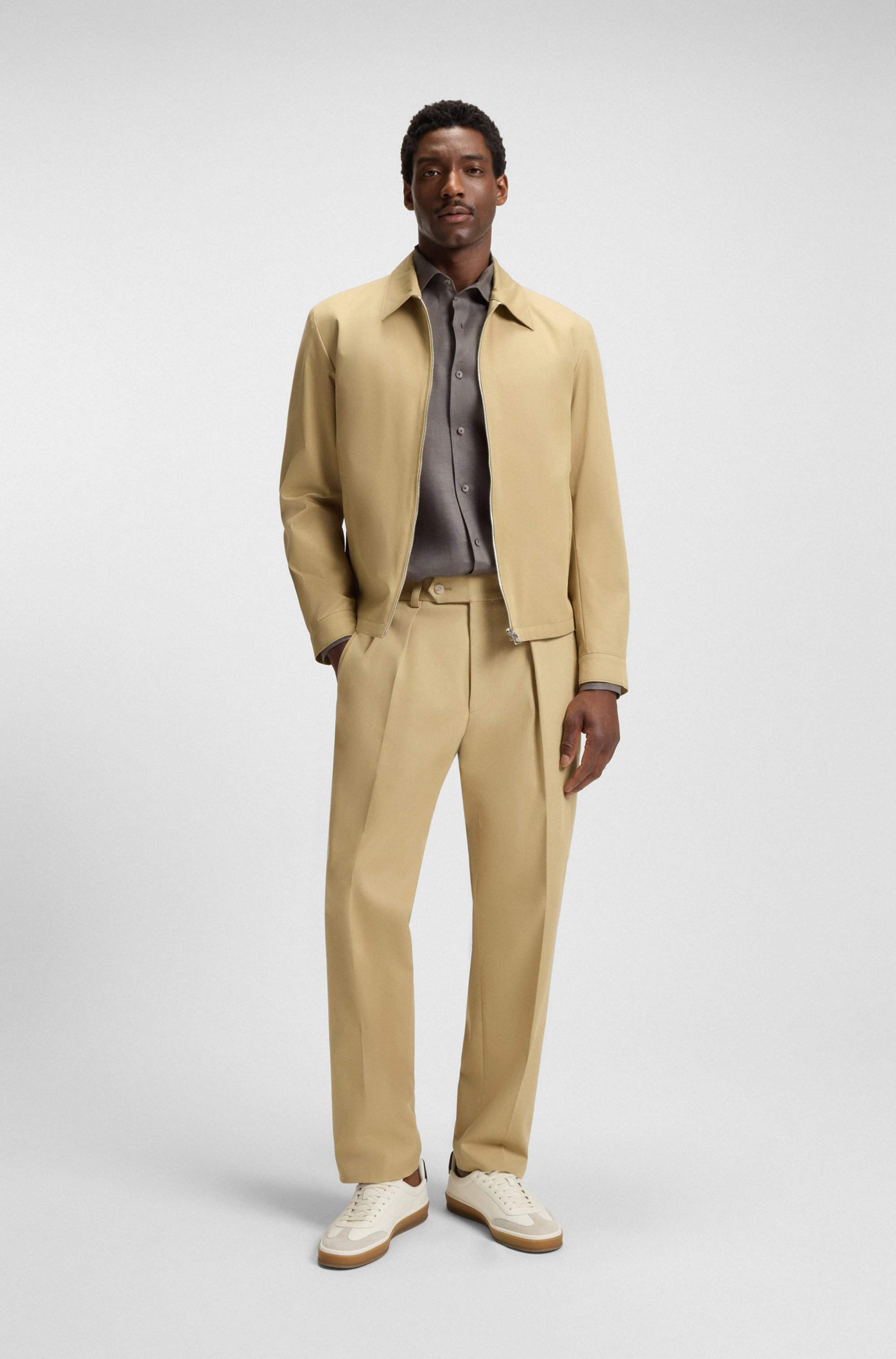 BECKHAM x BOSS cotton-blend jacket with zipped closure