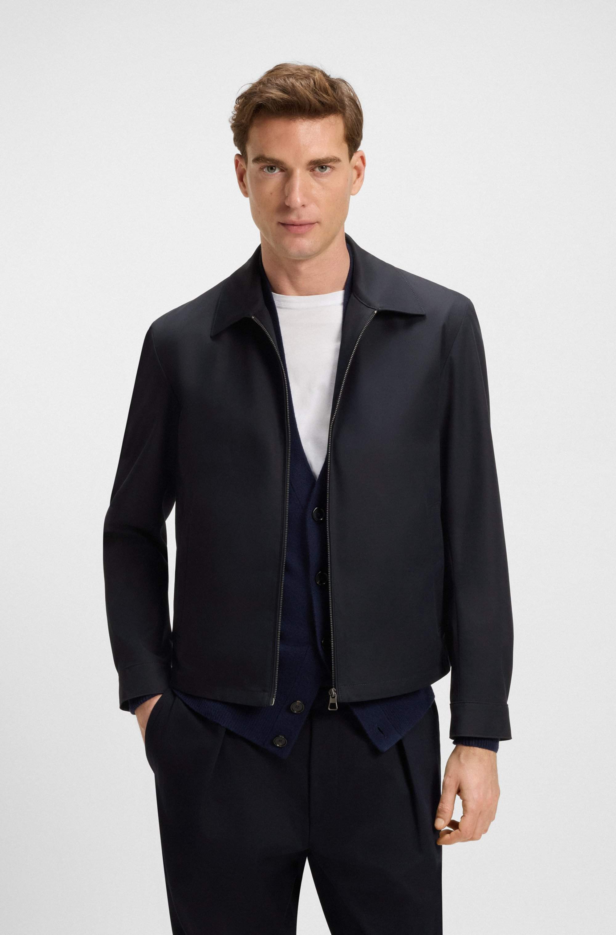 BECKHAM x BOSS cotton-blend jacket with zipped closure