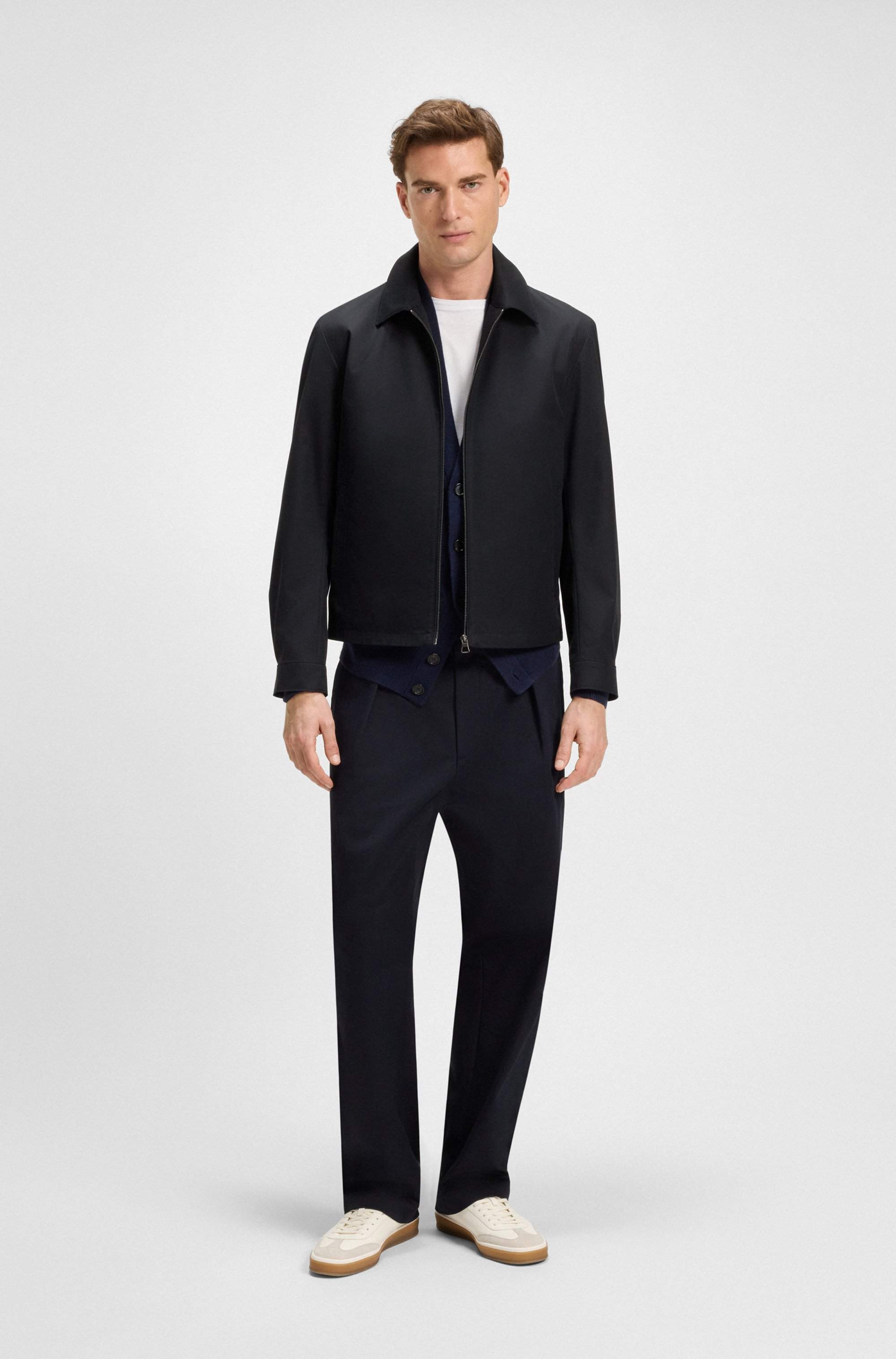BECKHAM x BOSS cotton-blend jacket with zipped closure