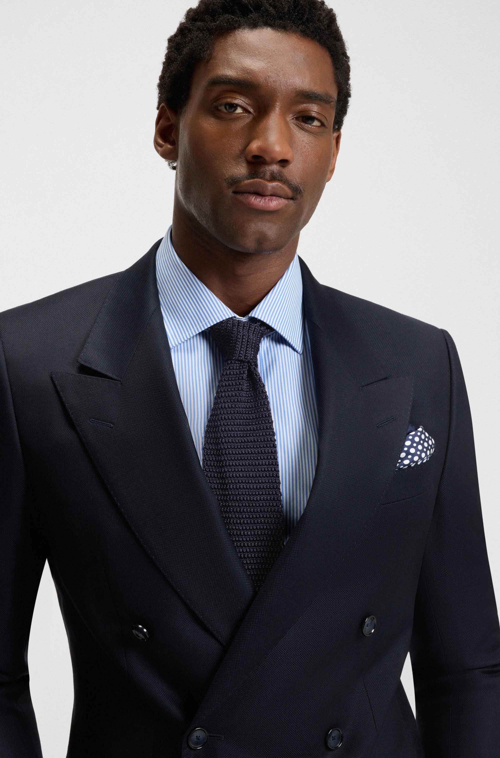 BECKHAM x BOSS knit tie in silk