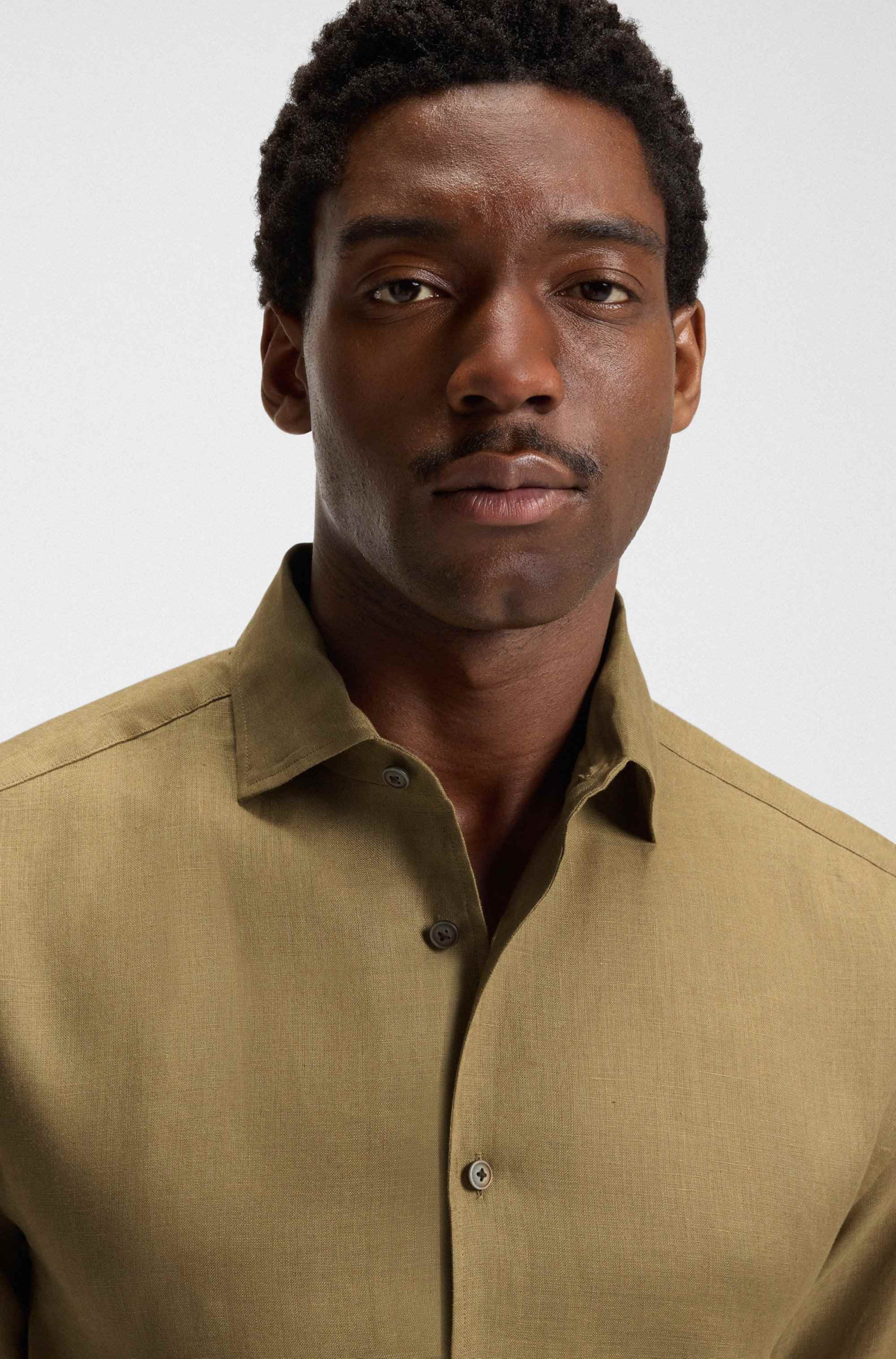 BECKHAM x BOSS relaxed-fit shirt in linen