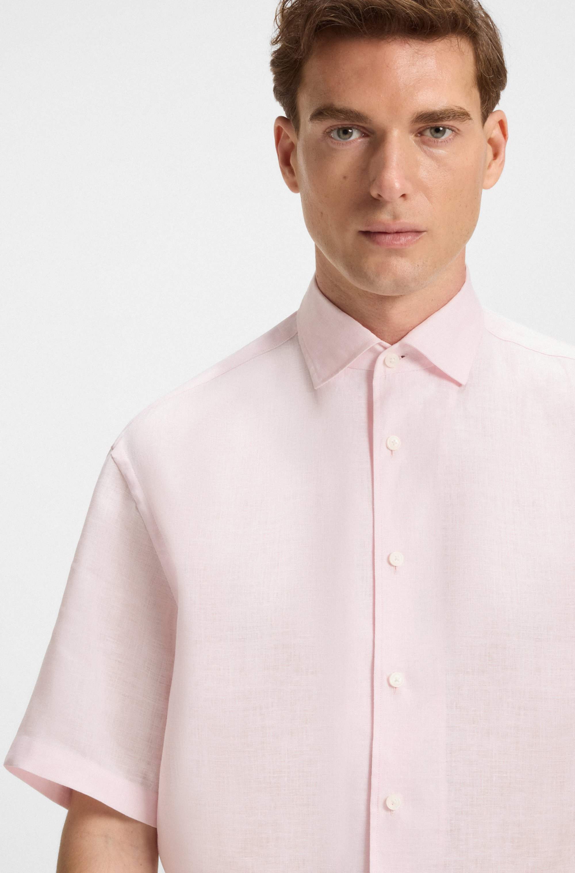 BECKHAM x BOSS relaxed-fit shirt in linen