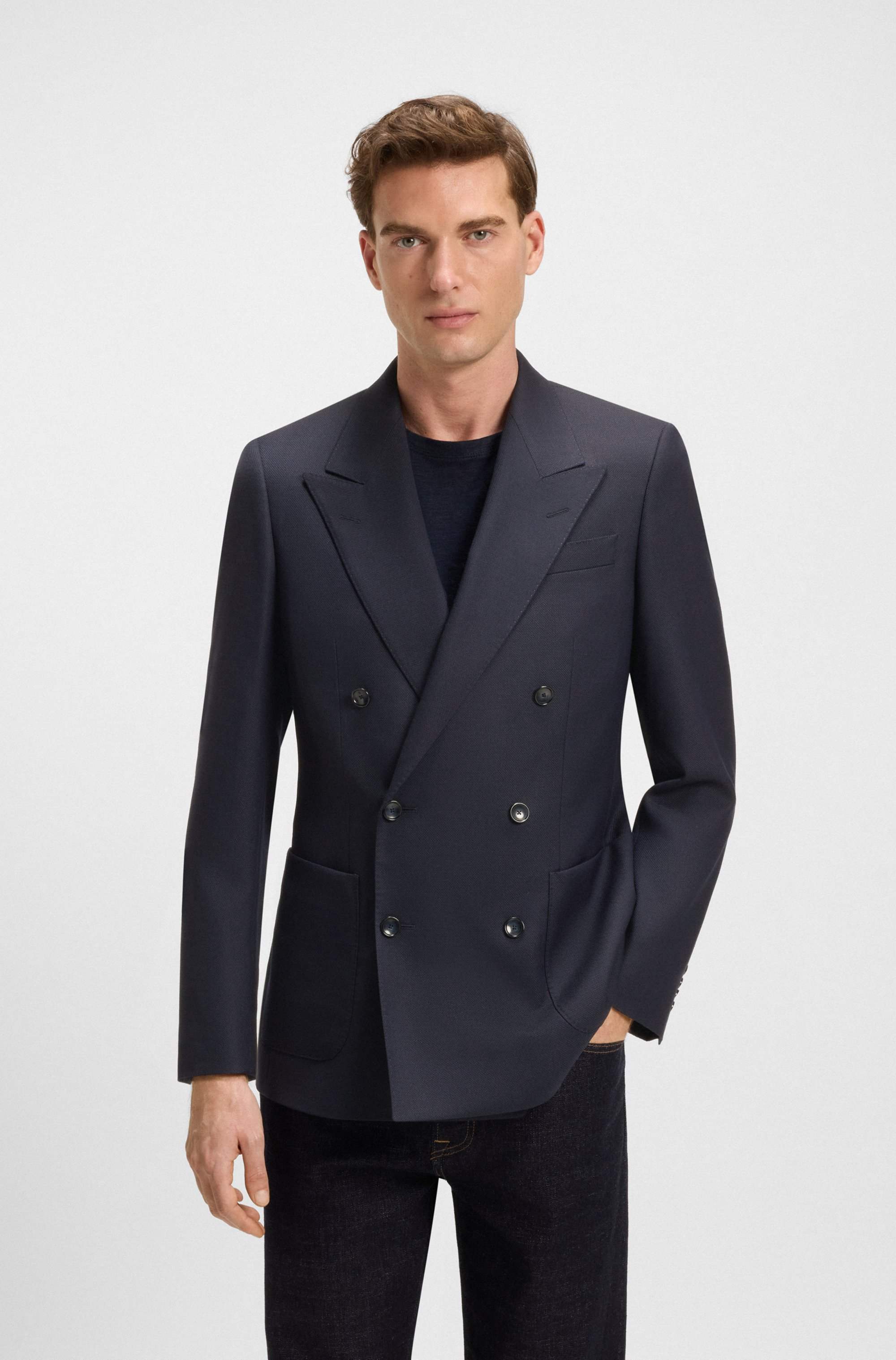 BECKHAM x BOSS double-breasted blazer in stretch wool