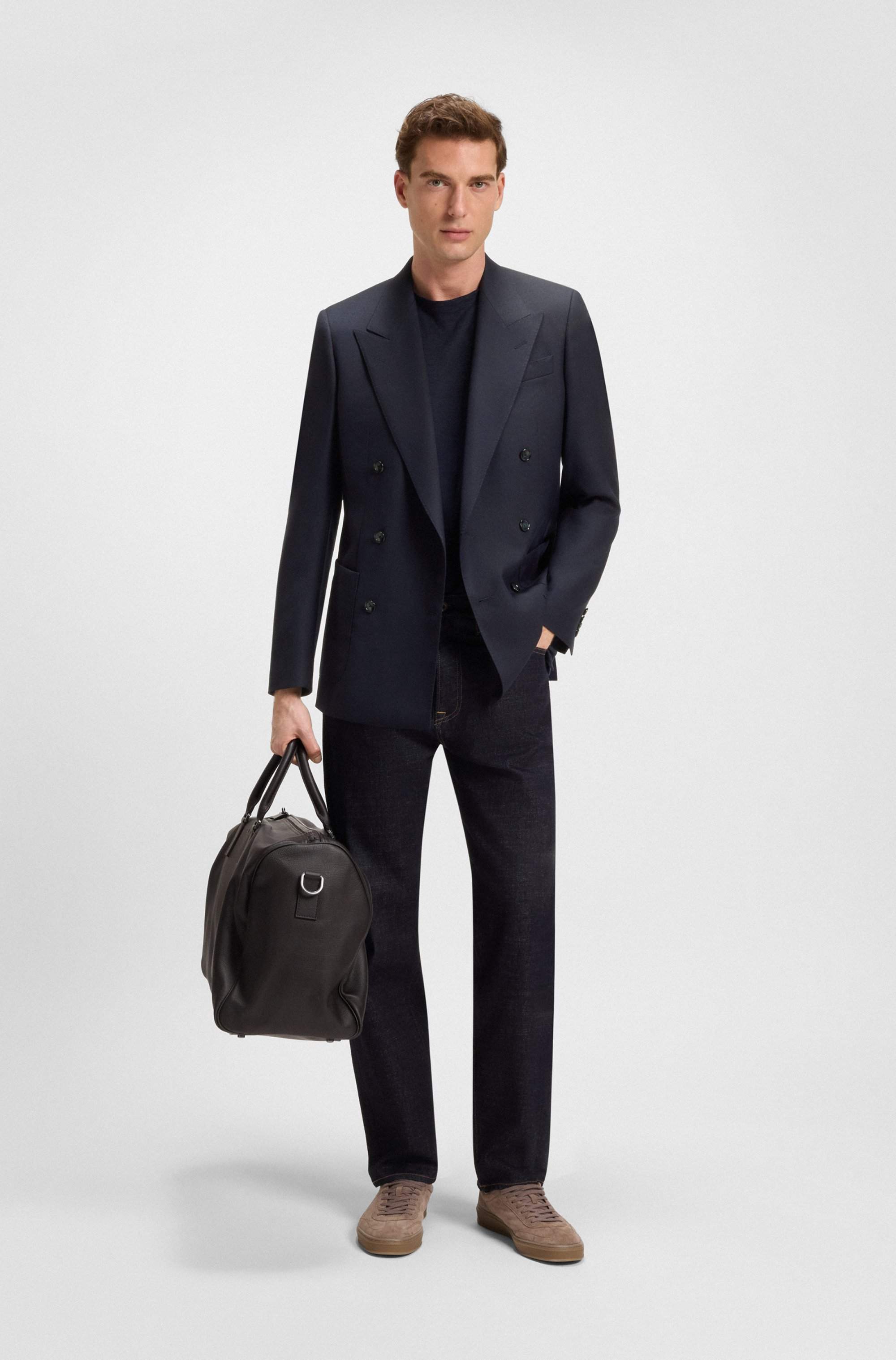 BECKHAM x BOSS double-breasted blazer in stretch wool