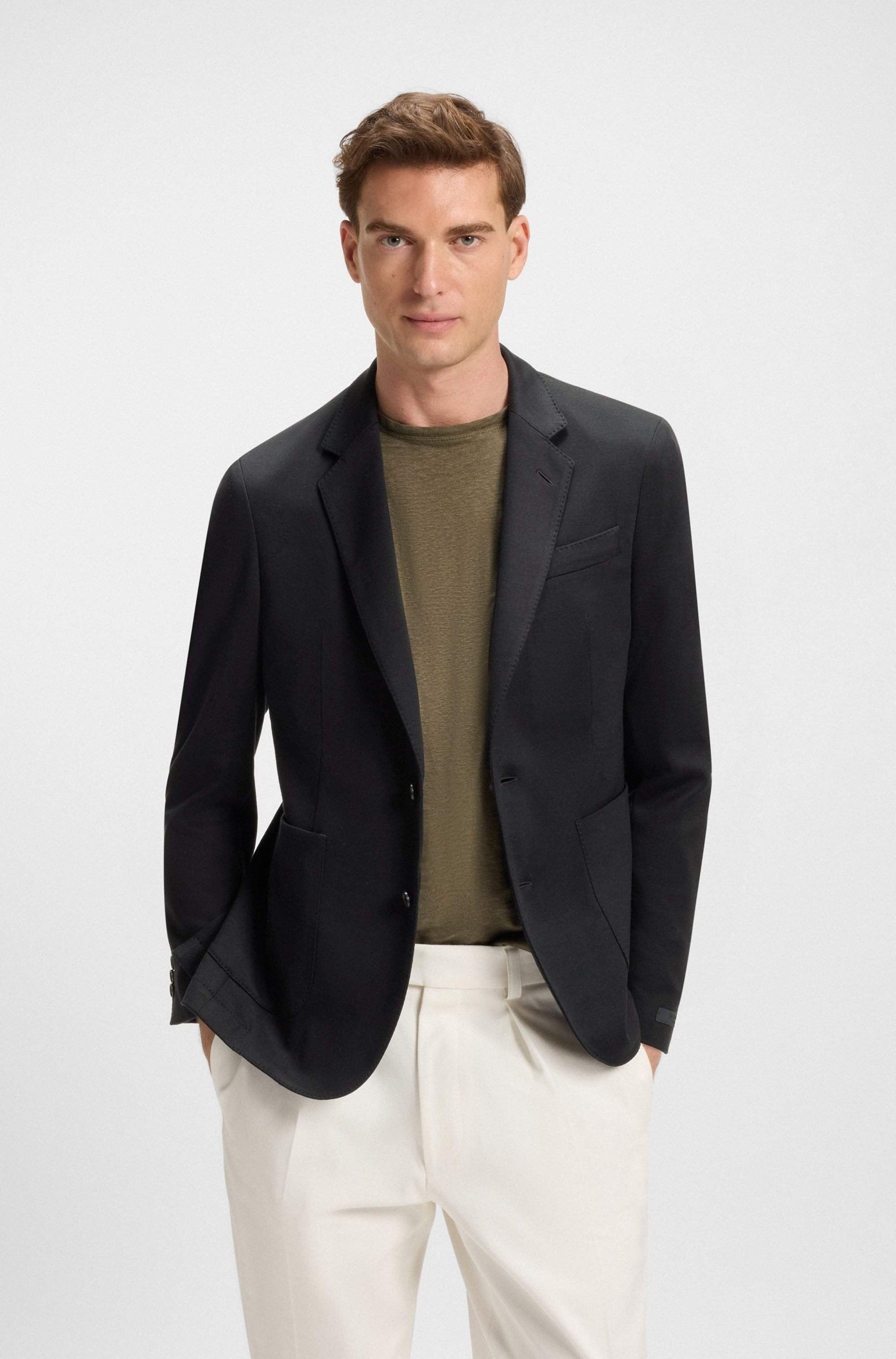 BECKHAM x BOSS blazer in a melange cotton blend