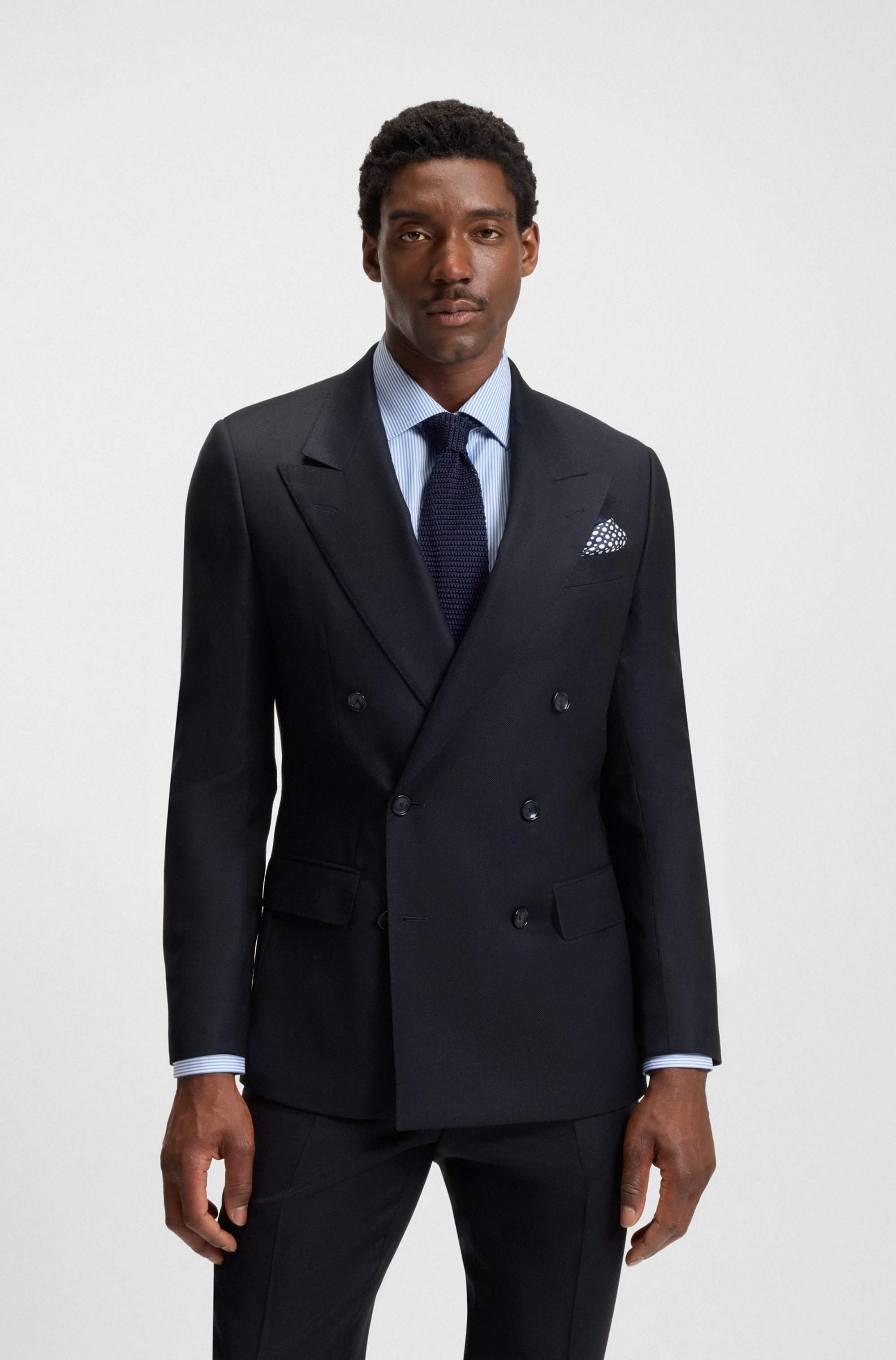 BECKHAM x BOSS two-piece slim-fit suit in wool