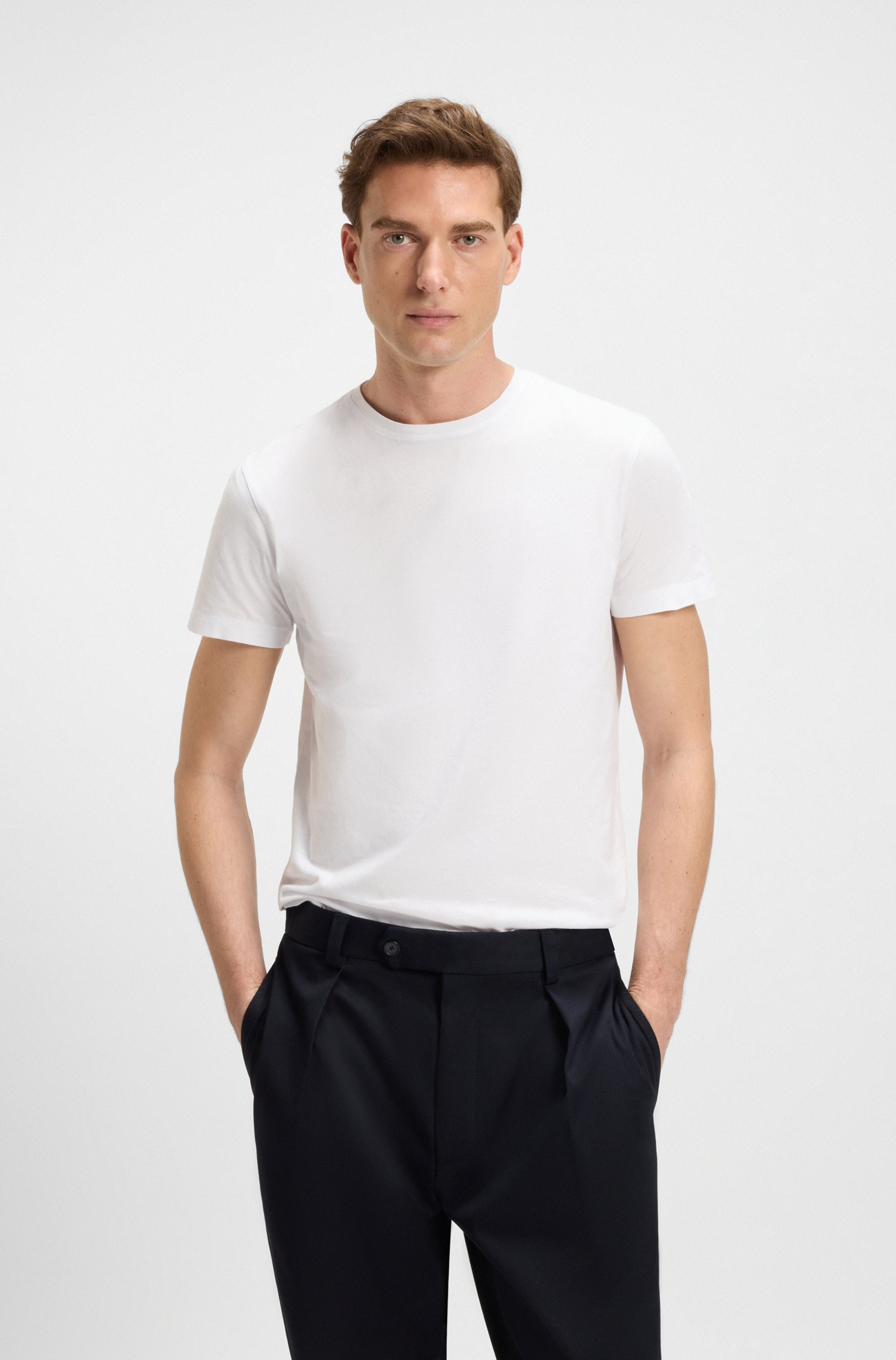 BECKHAM x BOSS T-shirt in mercerised cotton