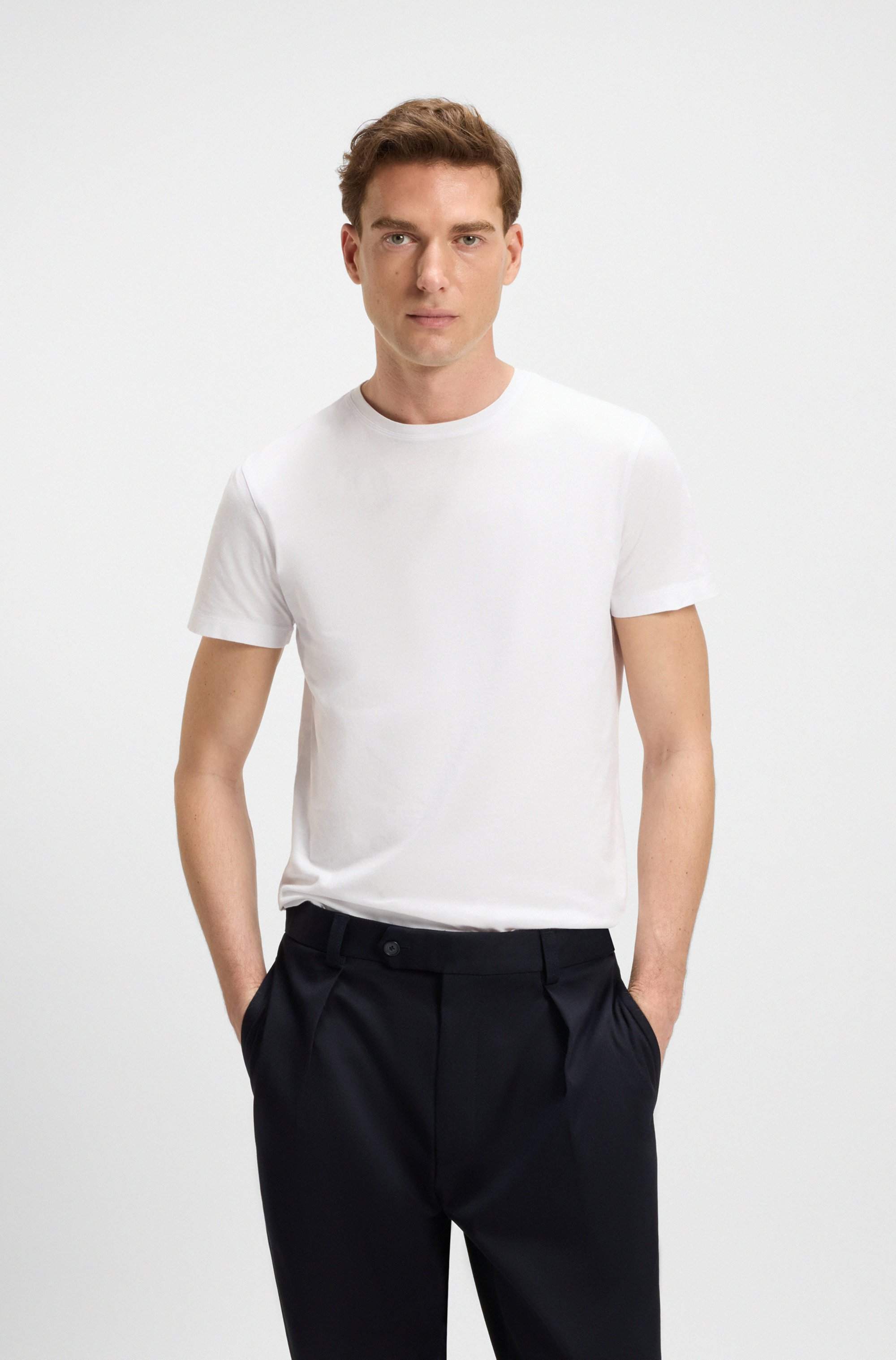 BECKHAM x BOSS T-shirt in mercerised cotton