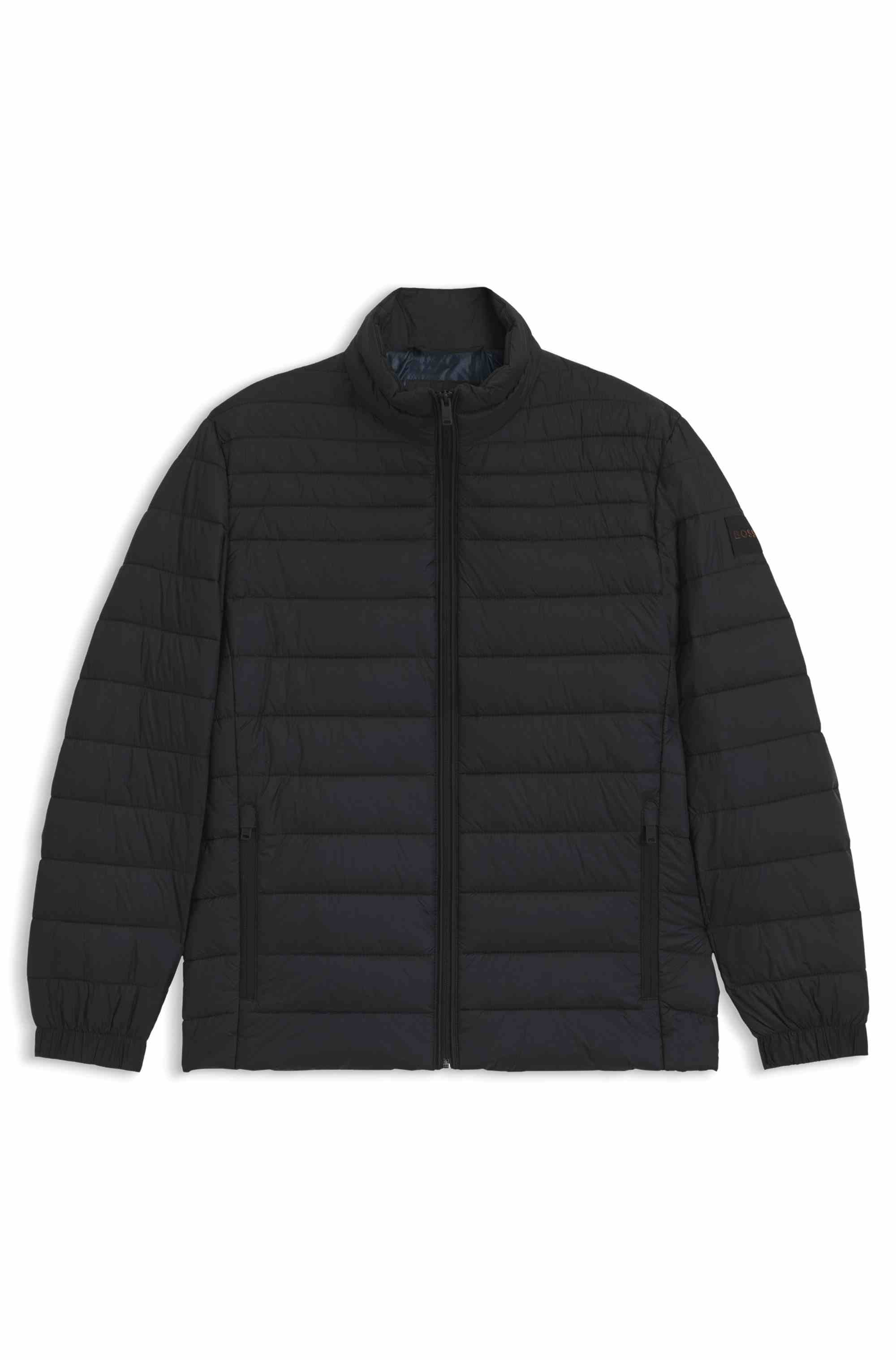 Packable slim-fit jacket with water-repellent mixed quilting