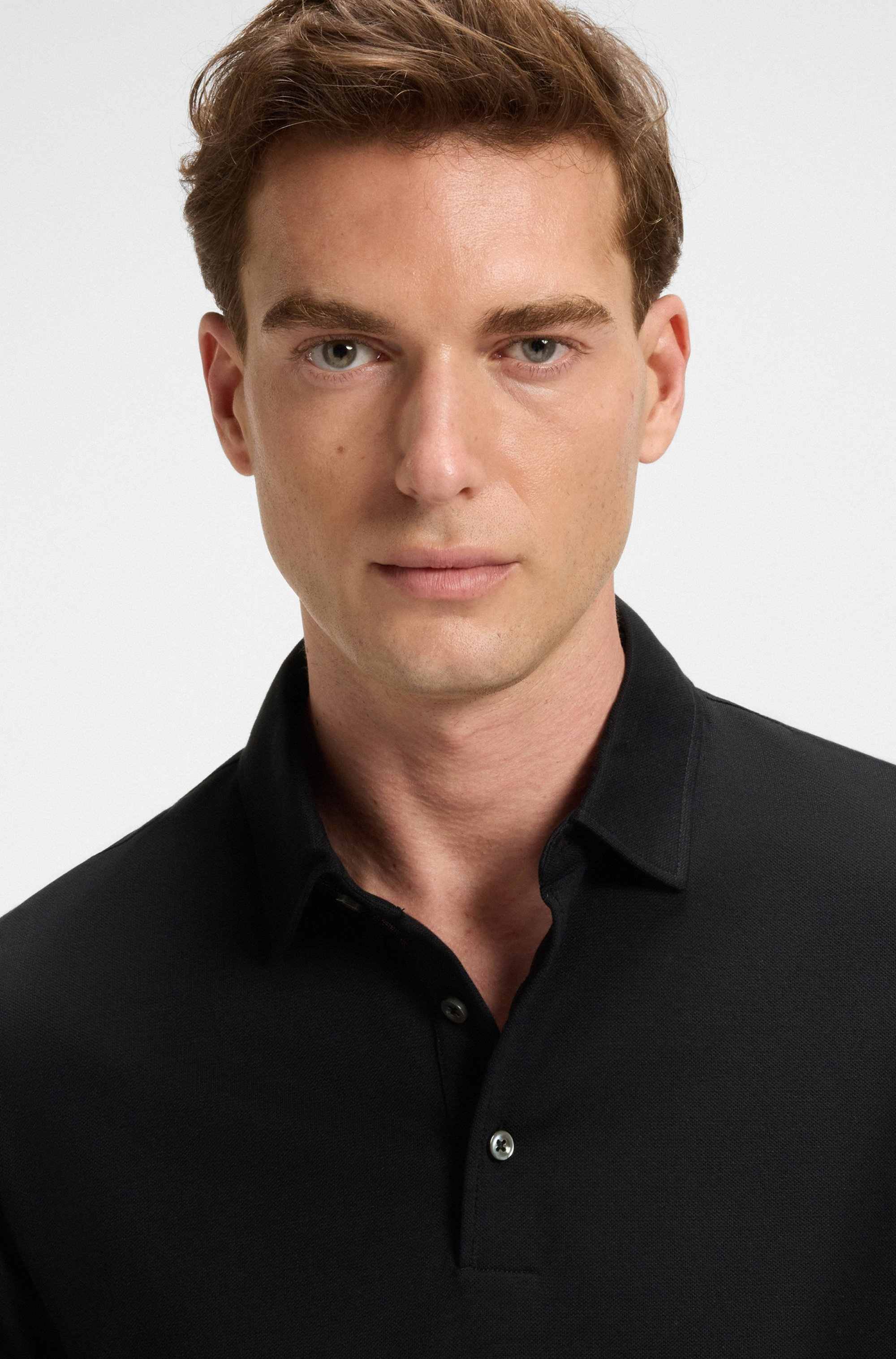 BECKHAM x BOSS polo shirt in cotton and silk