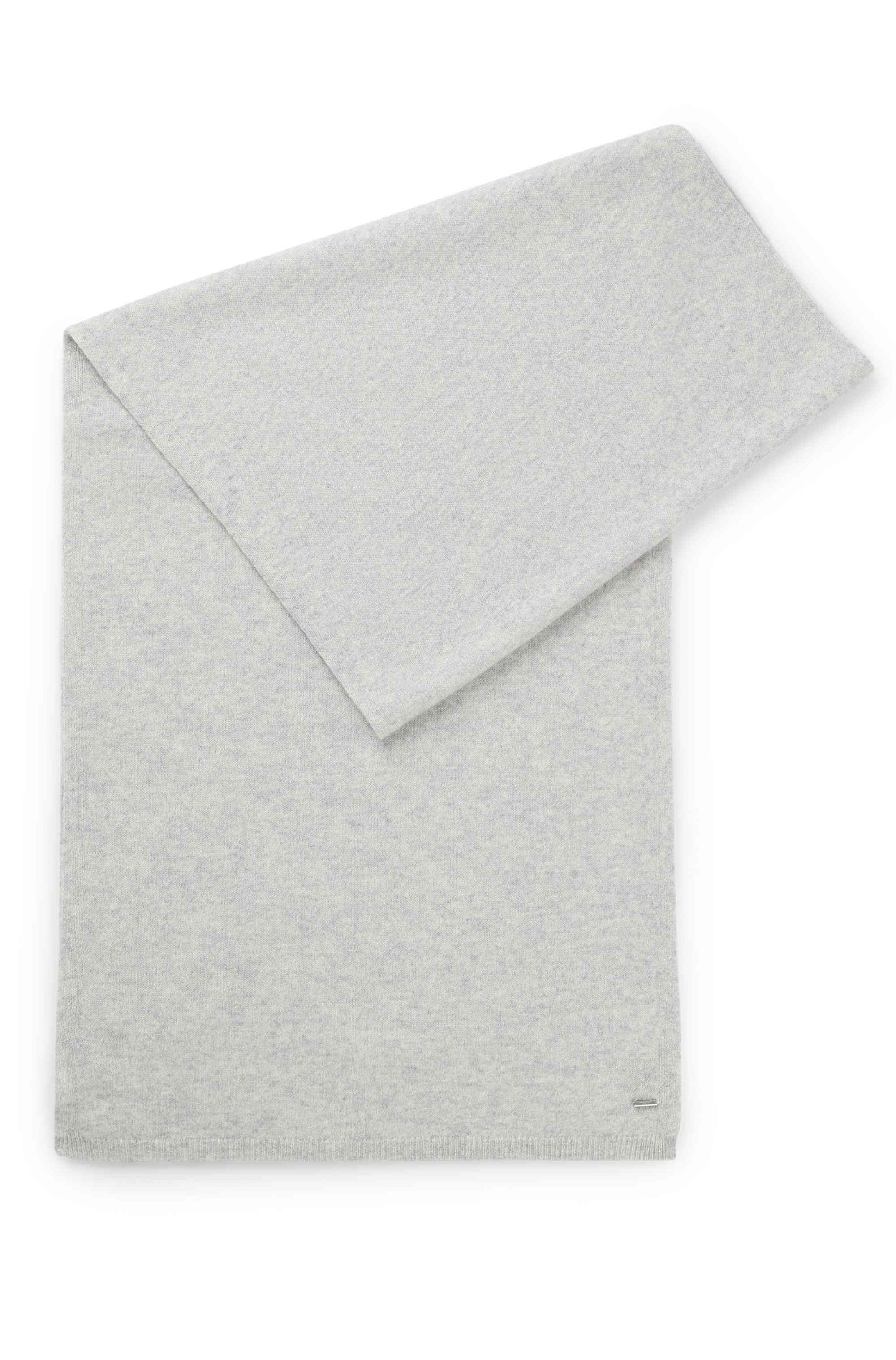 Cashmere scarf with metal logo trim
