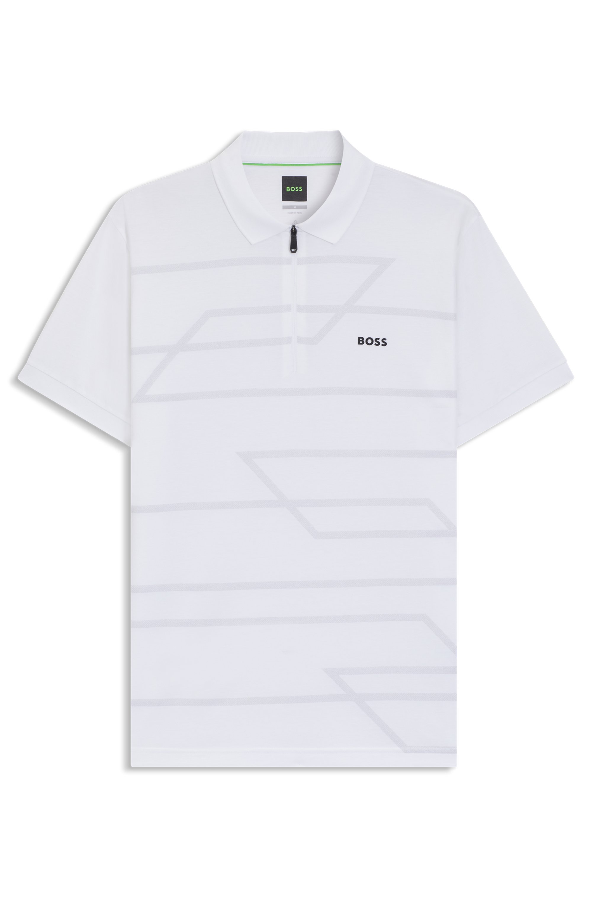 Slim-fit polo shirt in cotton with printed pattern
