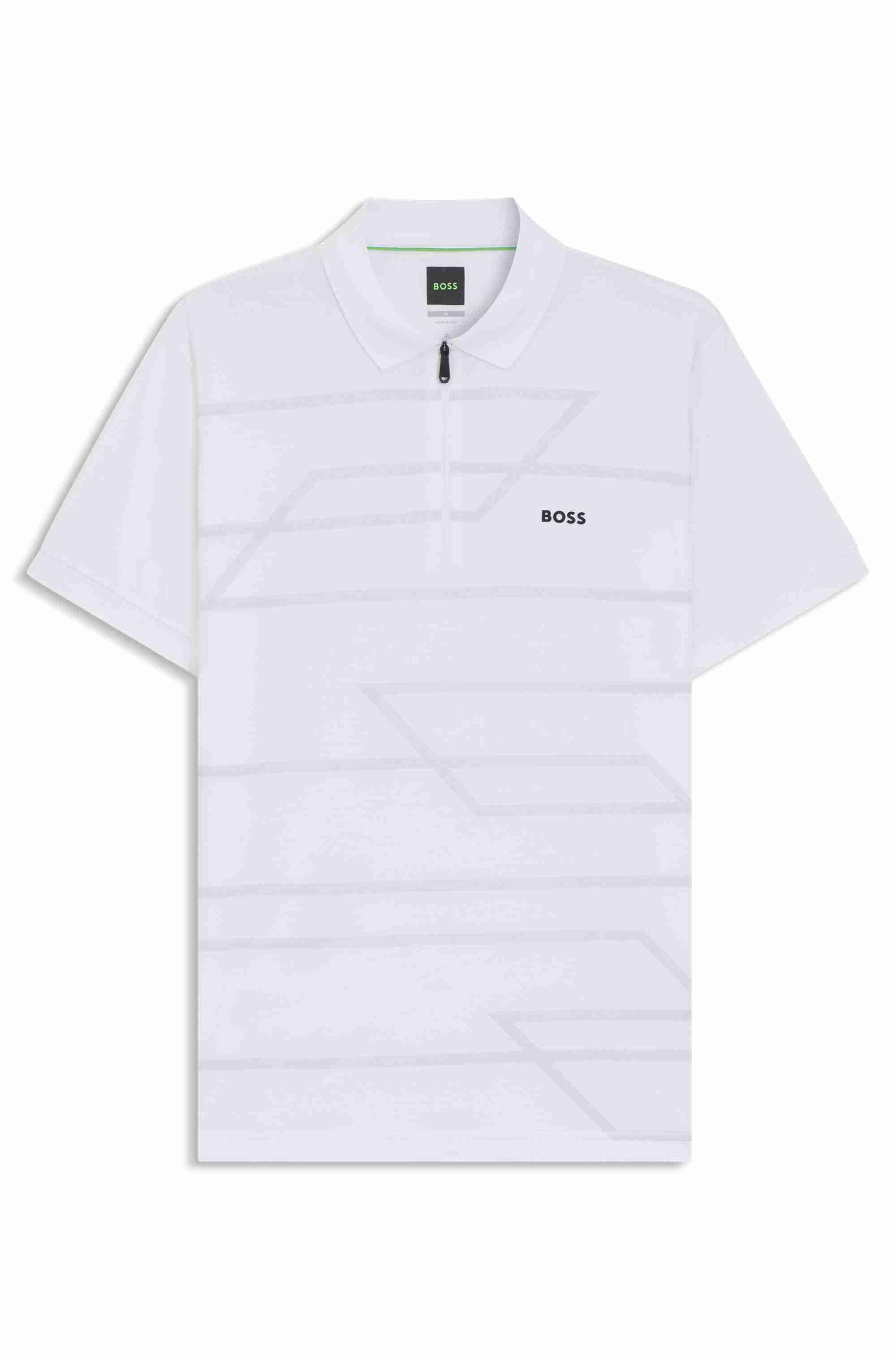Slim-fit polo shirt in cotton with printed pattern