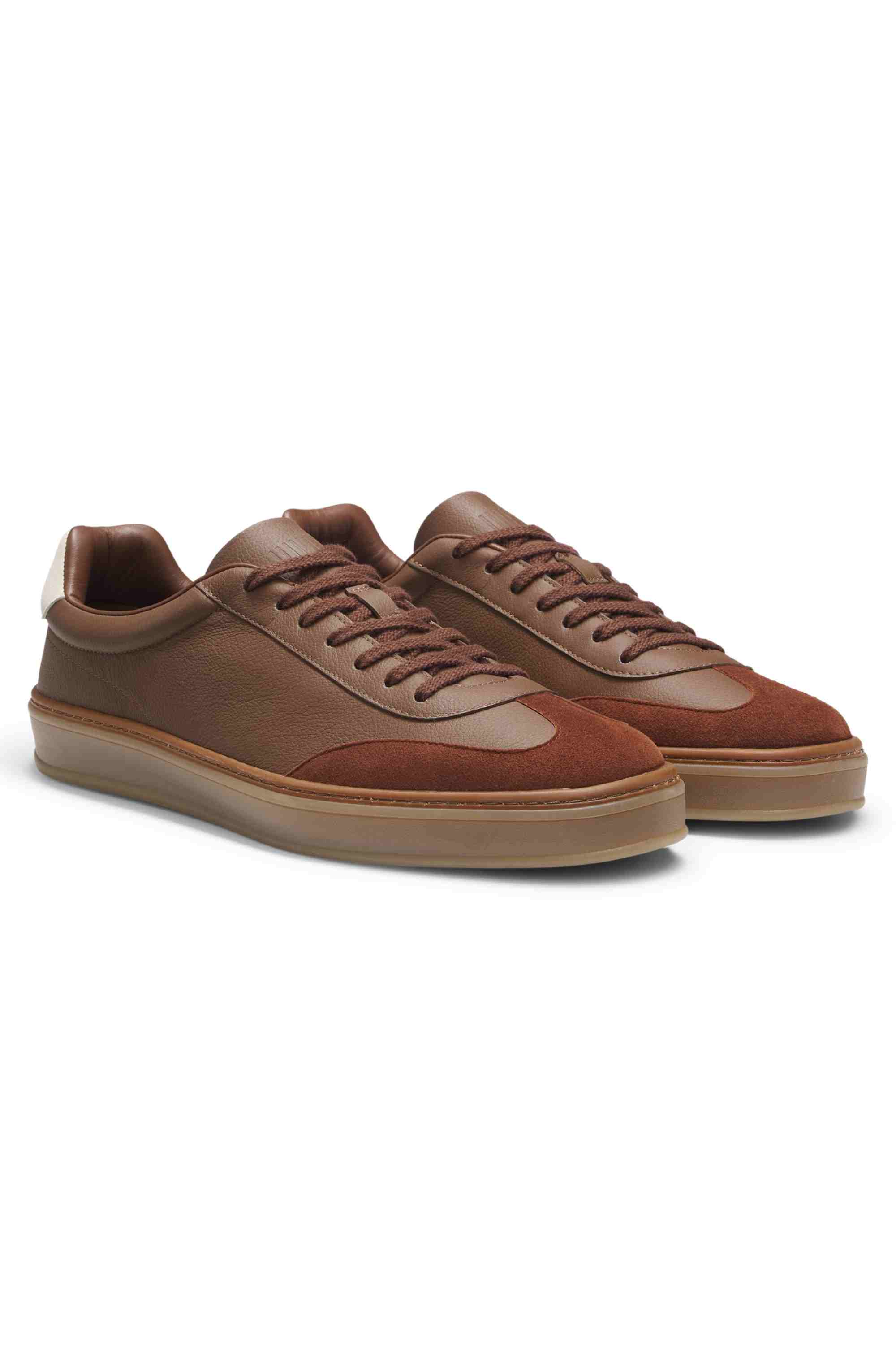 BOSS BY BECKHAM trainers in leather and suede