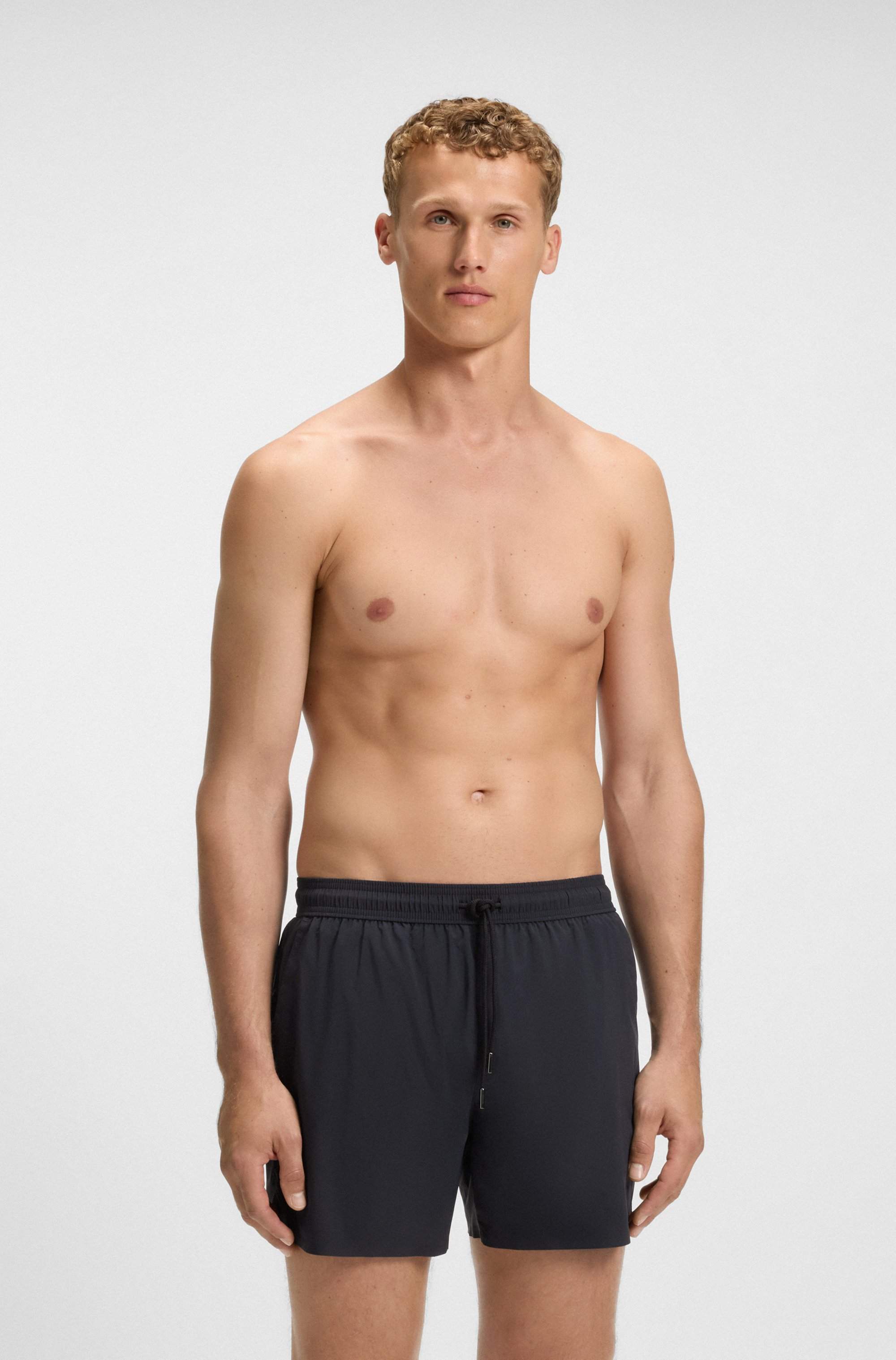 BECKHAM x BOSS swim shorts in soft-touch fabric