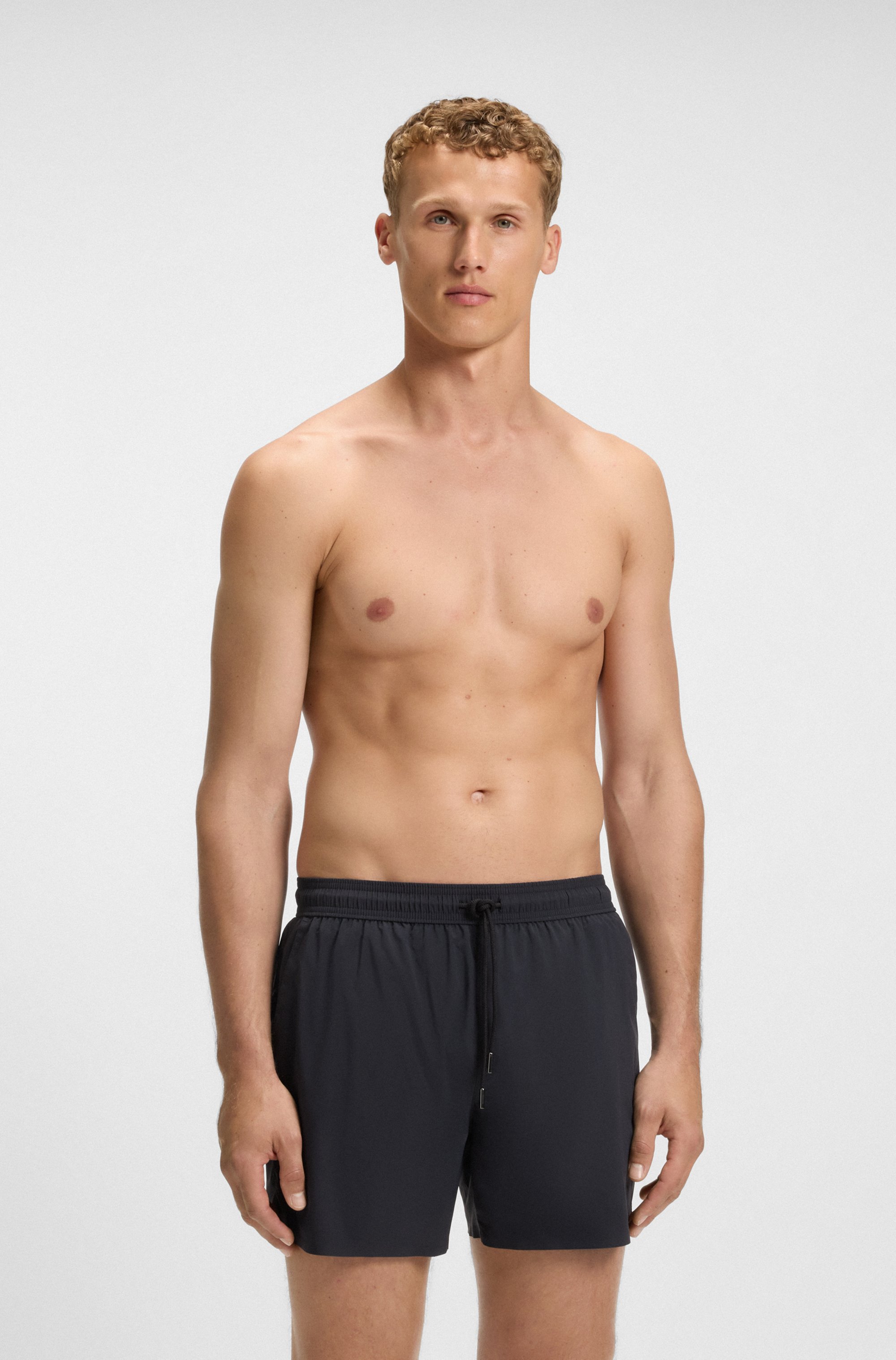BECKHAM x BOSS swim shorts in soft-touch fabric