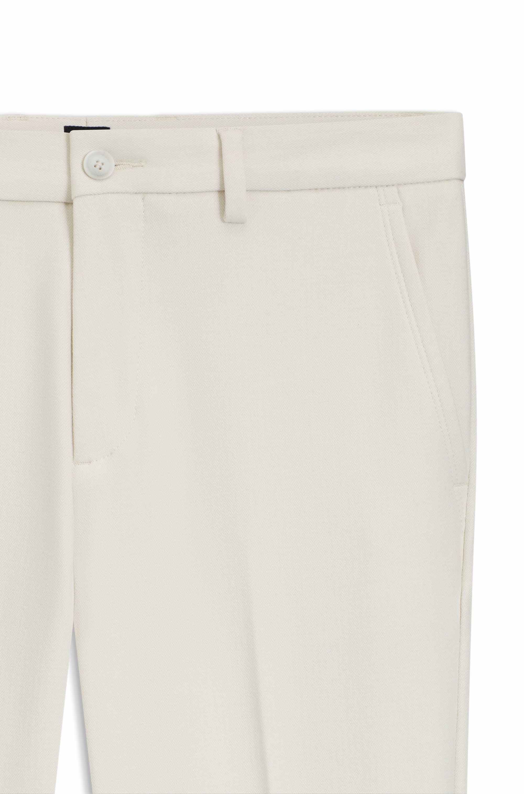 Slim-fit trousers in brushed herringbone