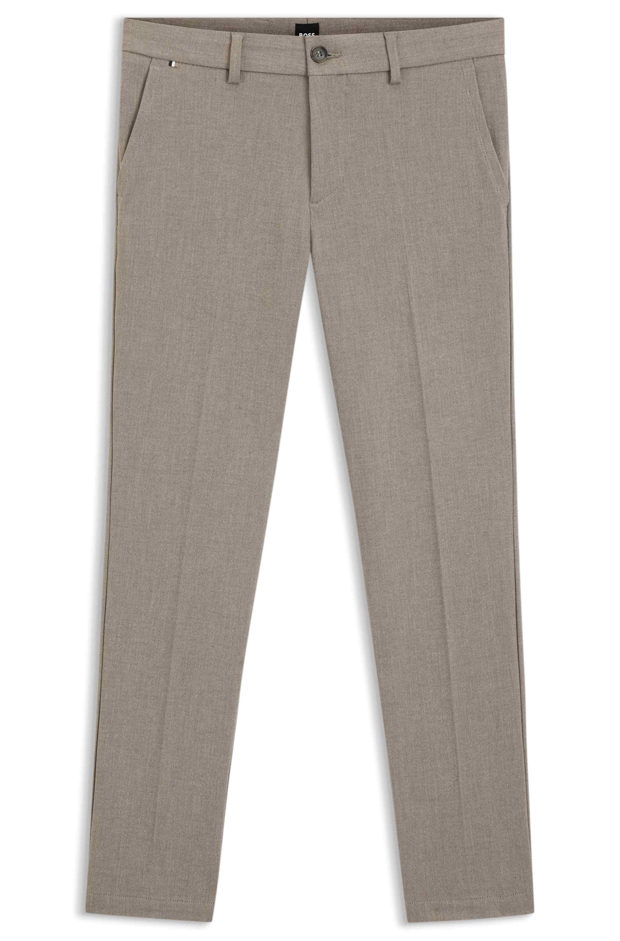 Slim-fit trousers in brushed herringbone