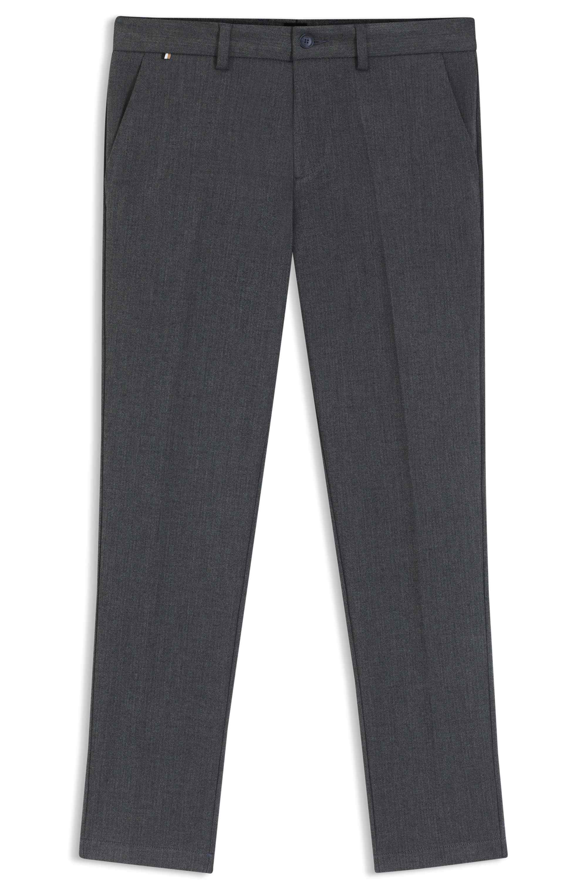 Slim-fit trousers in brushed herringbone
