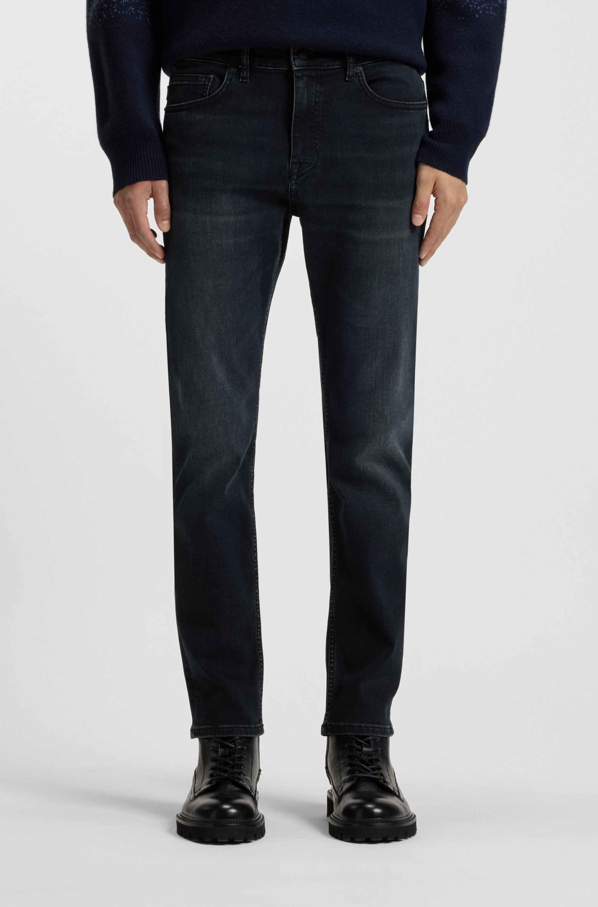 Delaware slim-fit jeans in blue-black soft-motion denim