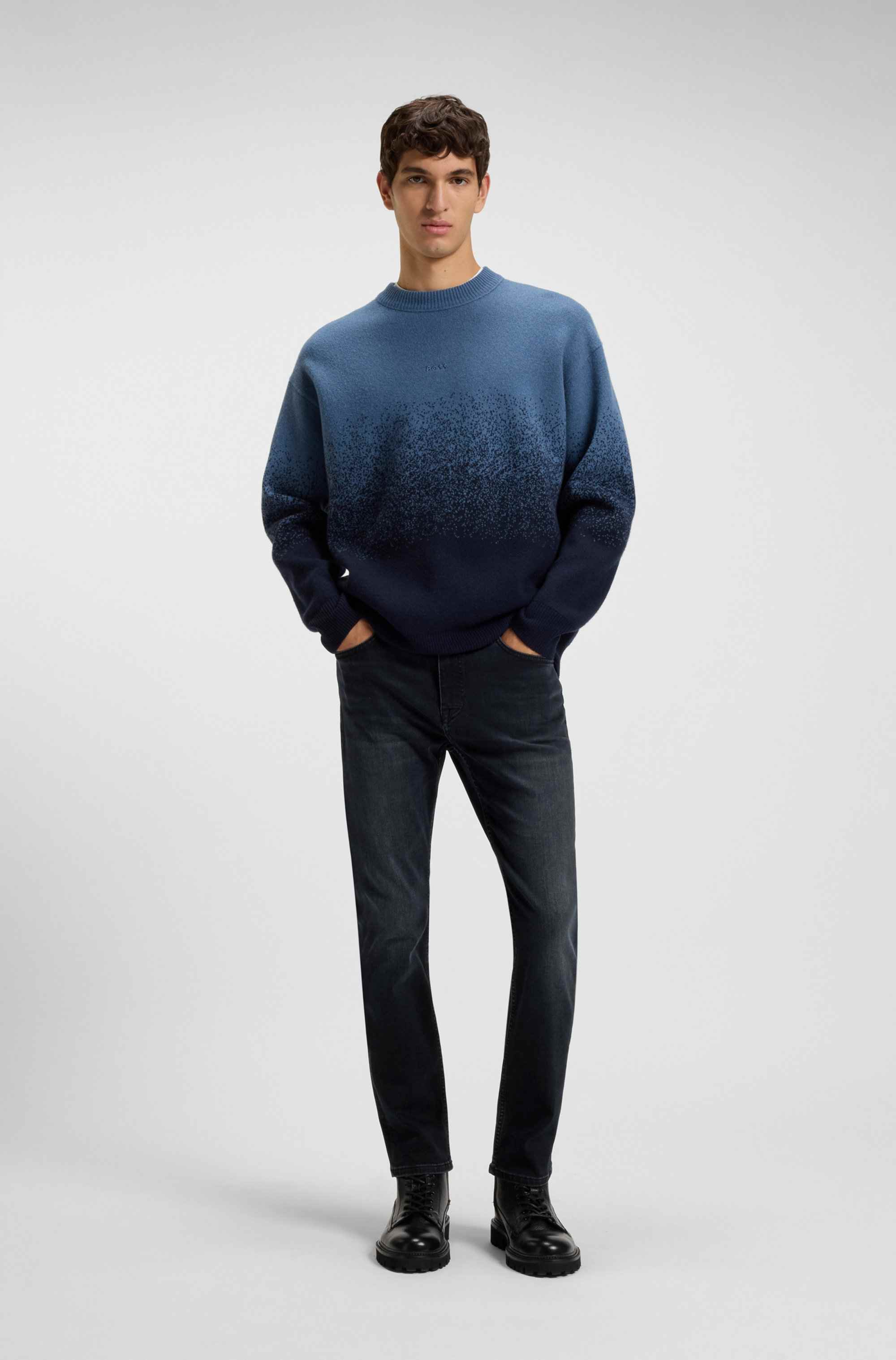 Delaware slim-fit jeans in blue-black soft-motion denim