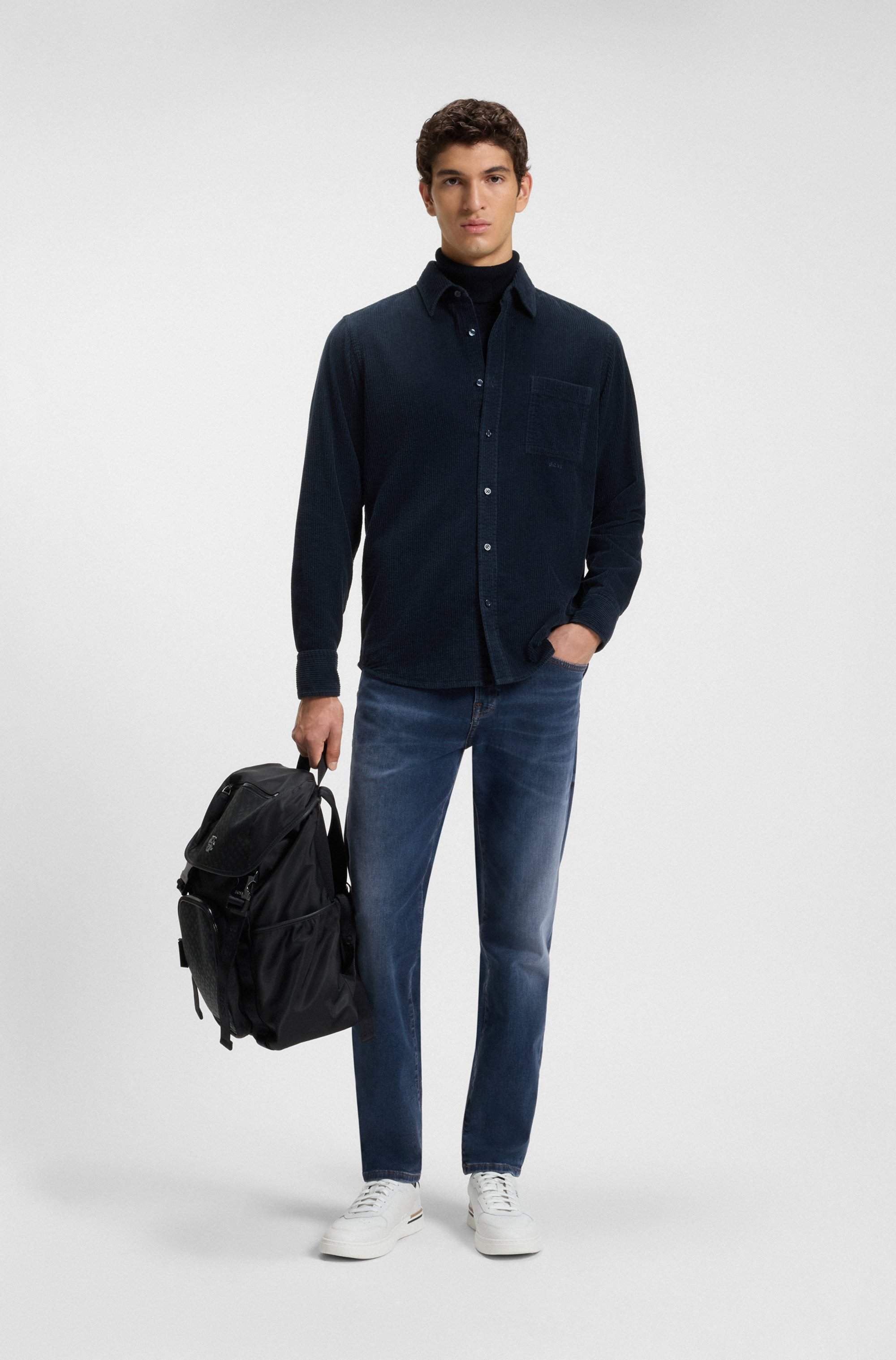 Maine regular-fit jeans in blue soft-motion denim