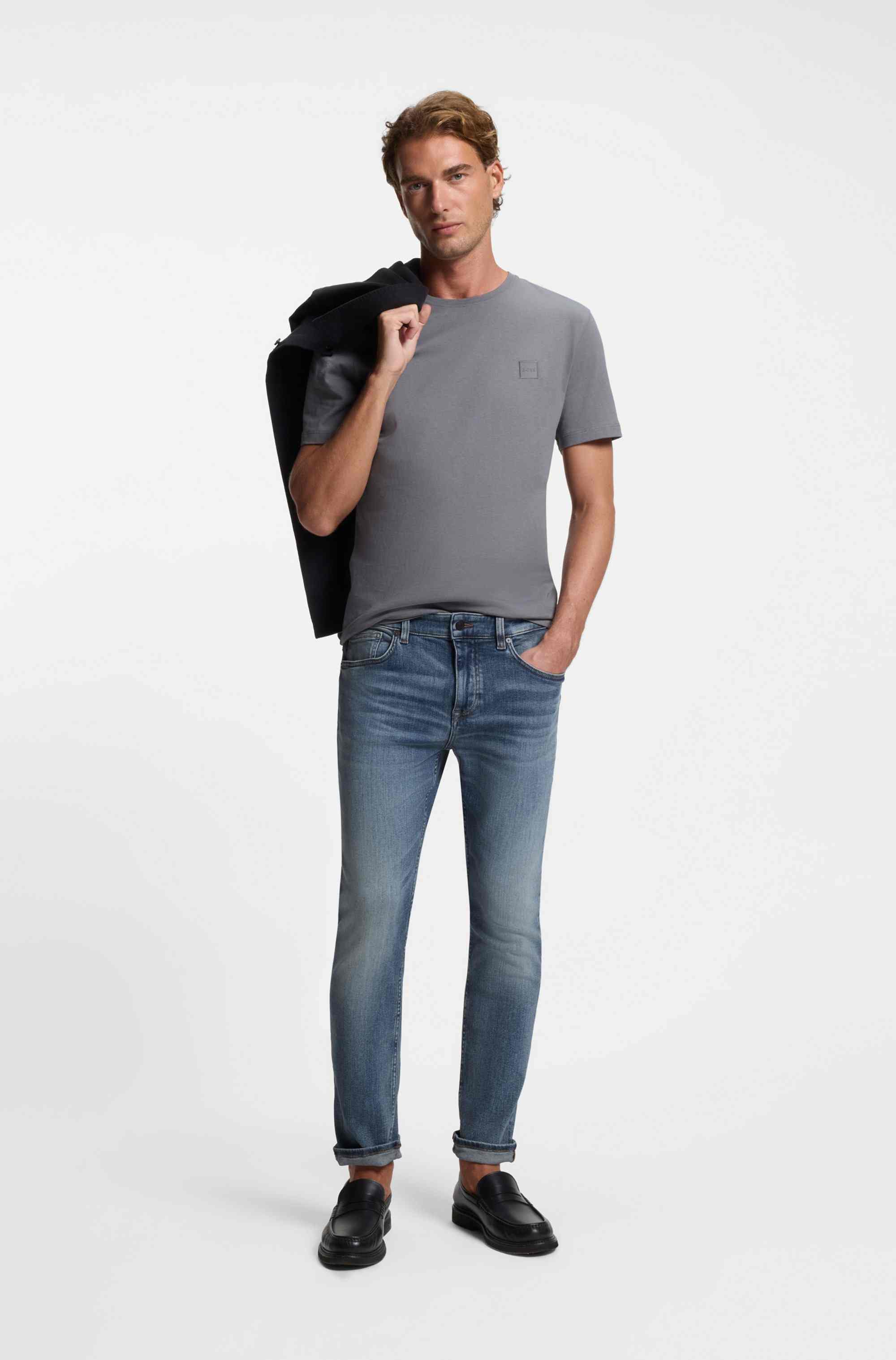 Delaware slim-fit jeans in blue soft-motion denim