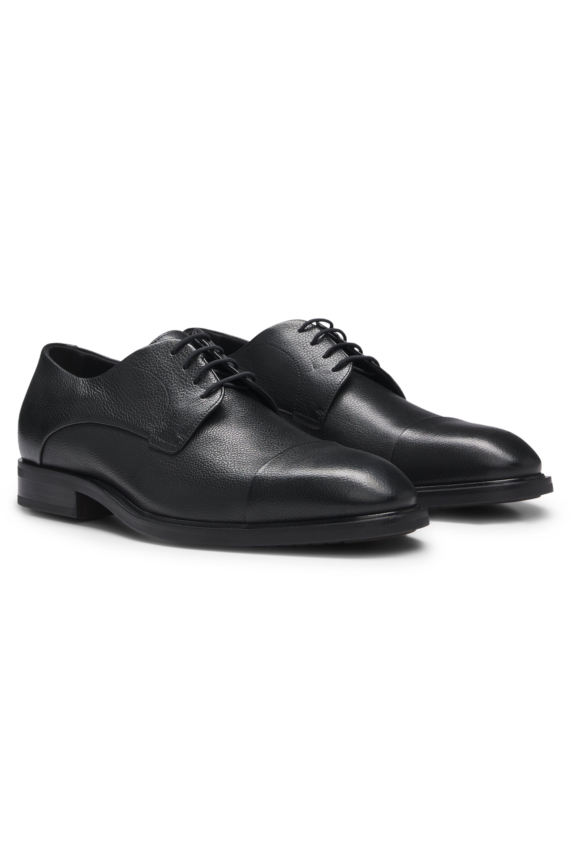 Cap-toe Derby shoes in grained leather
