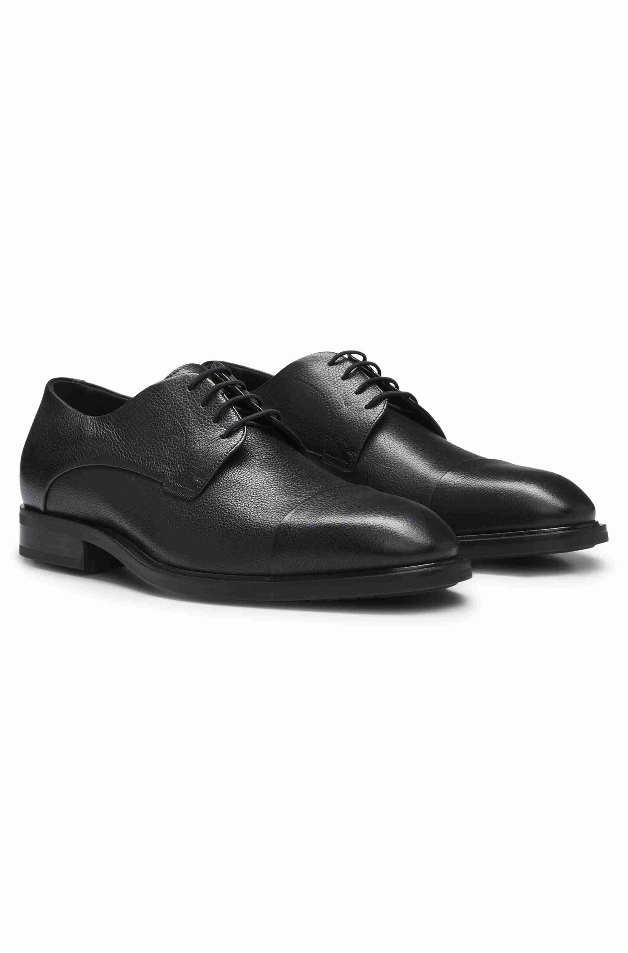 Cap-toe Derby shoes in grained leather