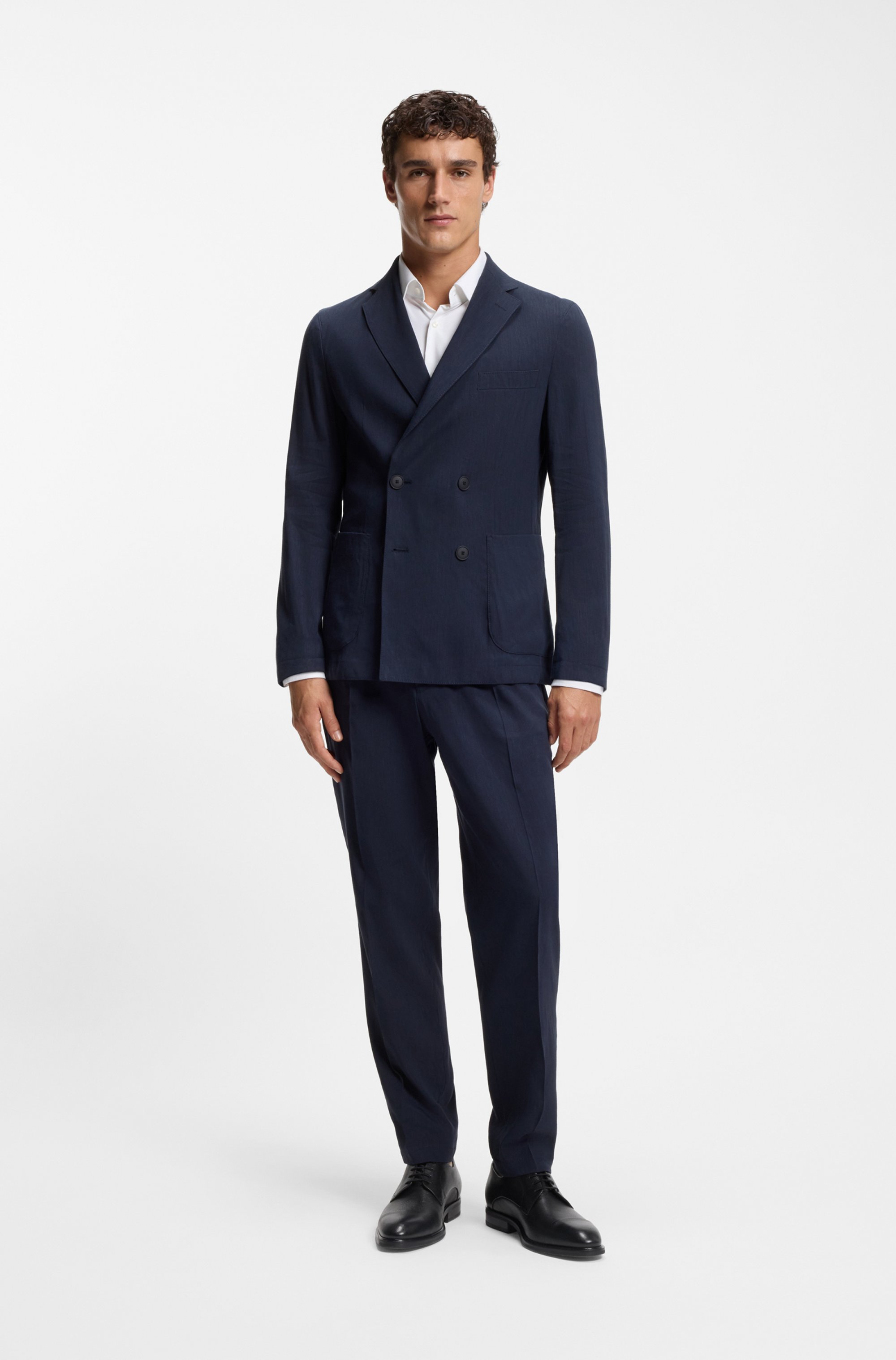 Cap-toe Derby shoes in grained leather