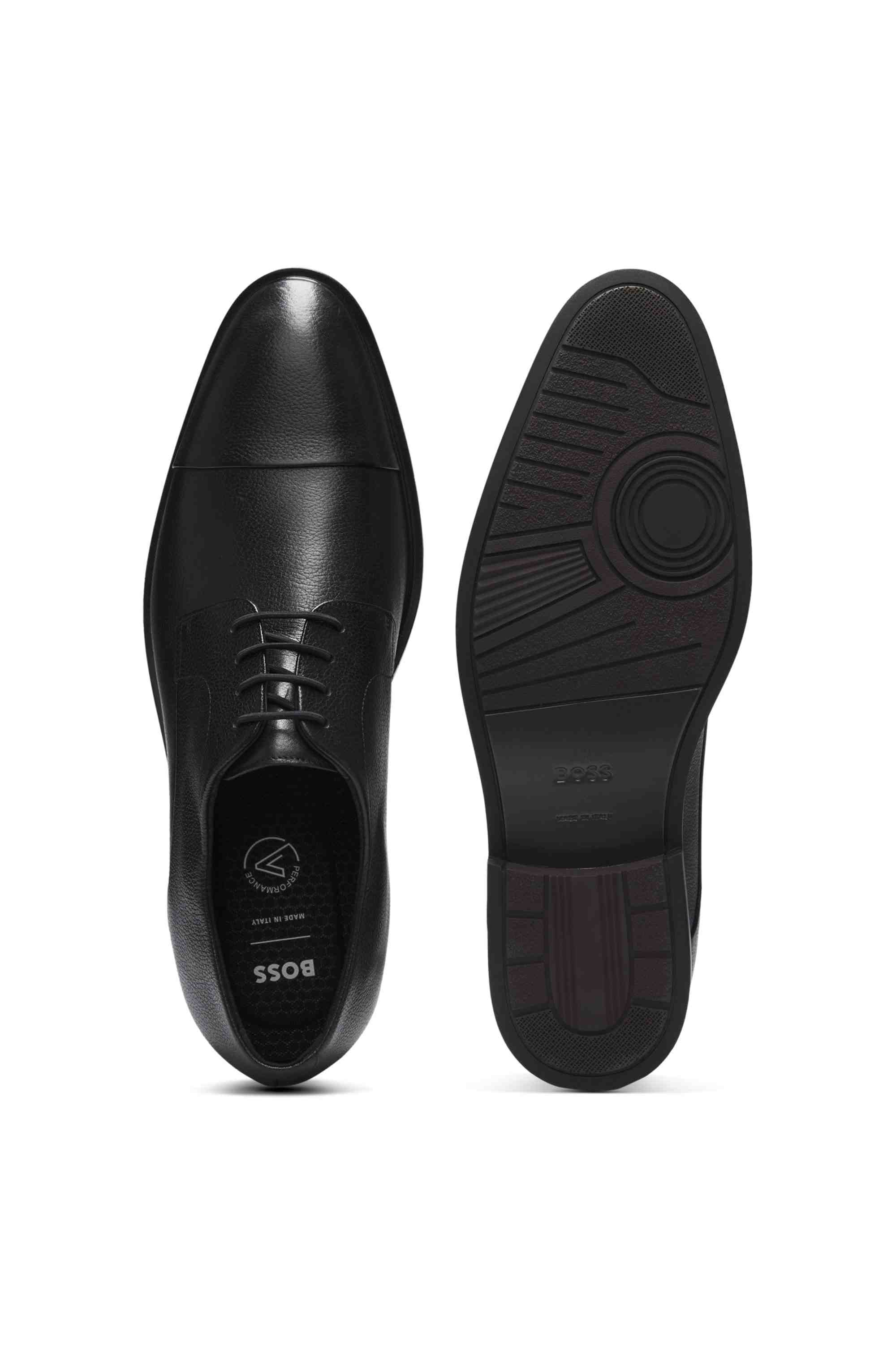 Cap-toe Derby shoes in grained leather