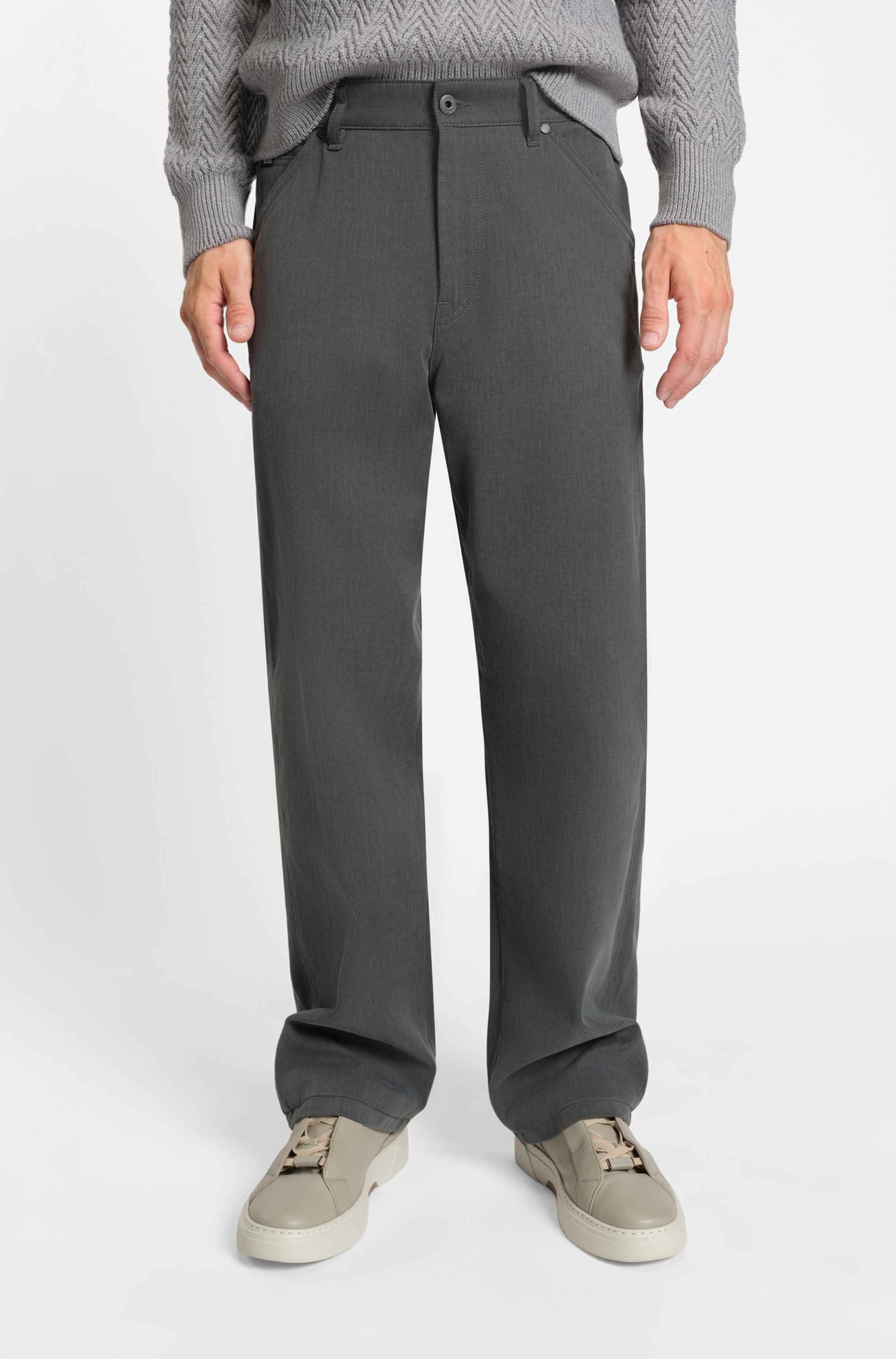 Melange jeans in cotton denim