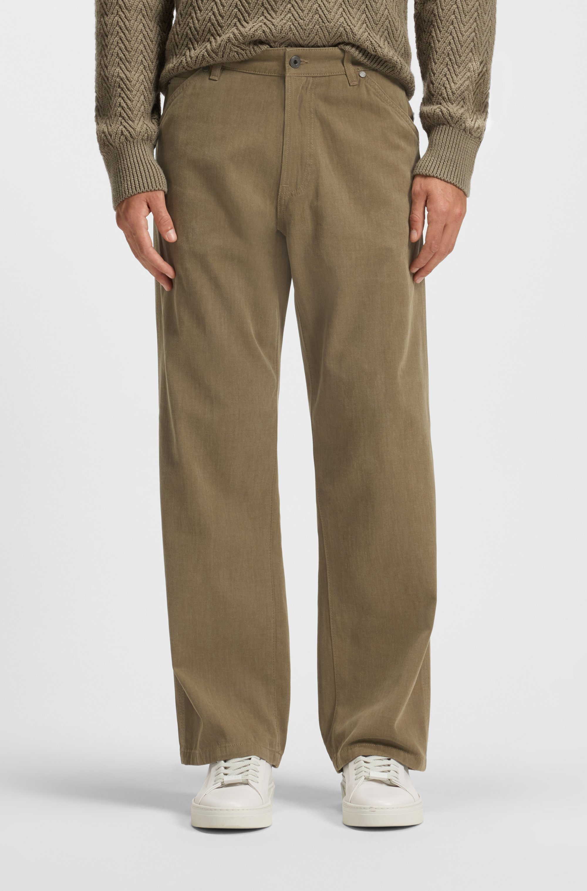 Melange jeans in cotton denim