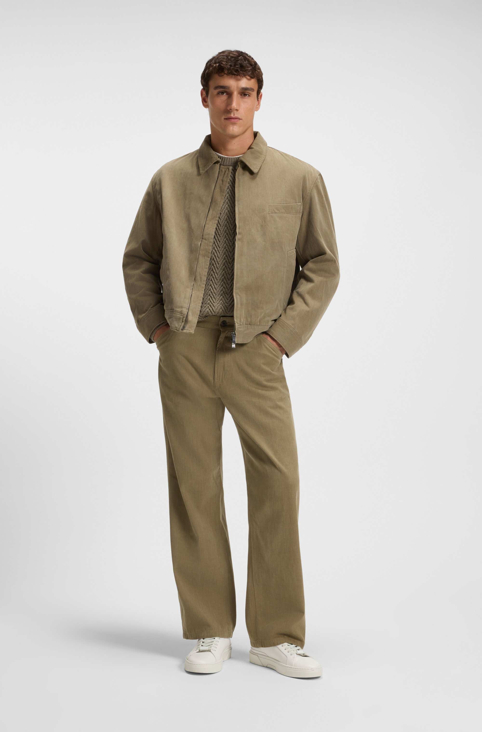 Melange jeans in cotton denim