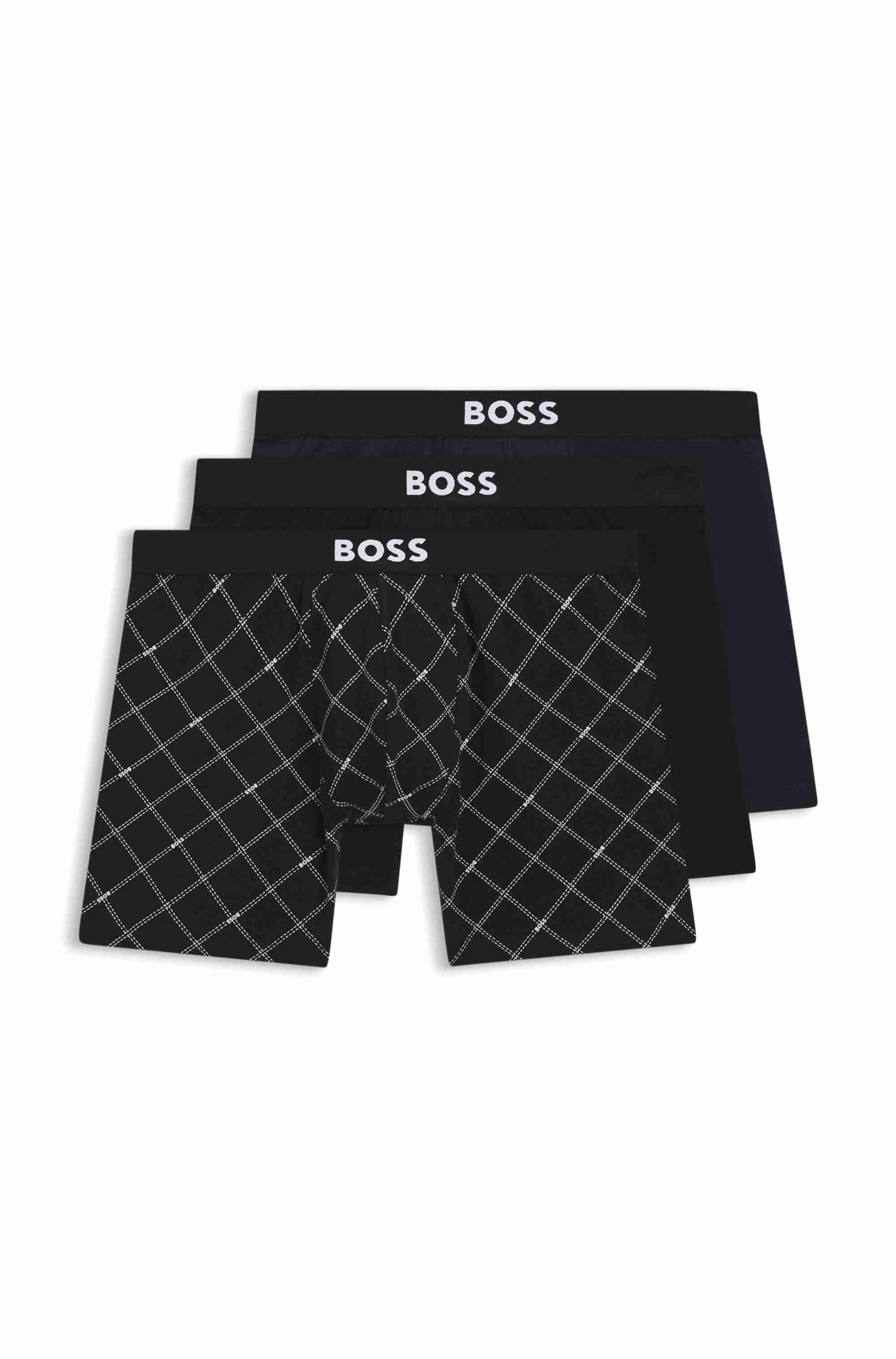 Three-pack of boxer briefs in stretch cotton