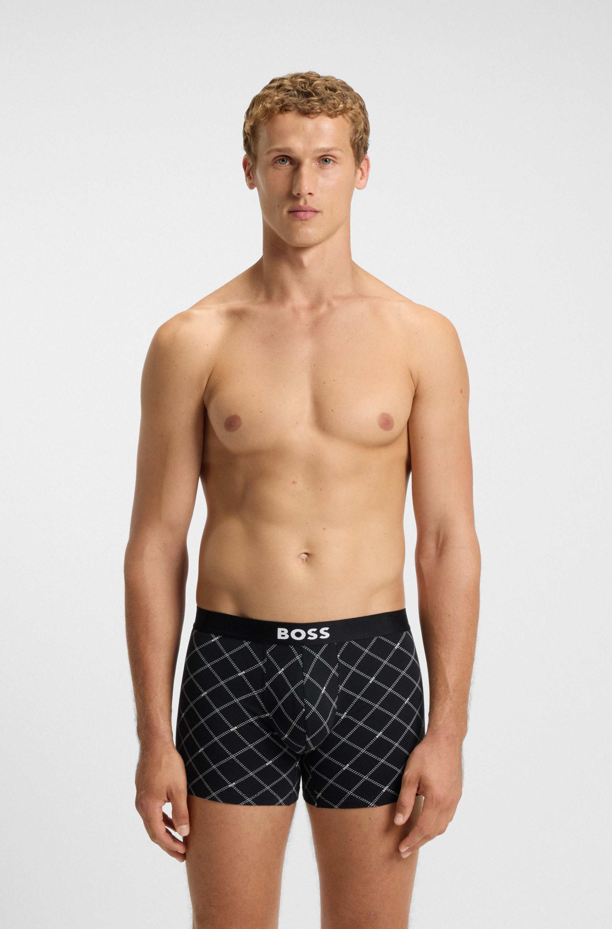 Three-pack of boxer briefs in stretch cotton