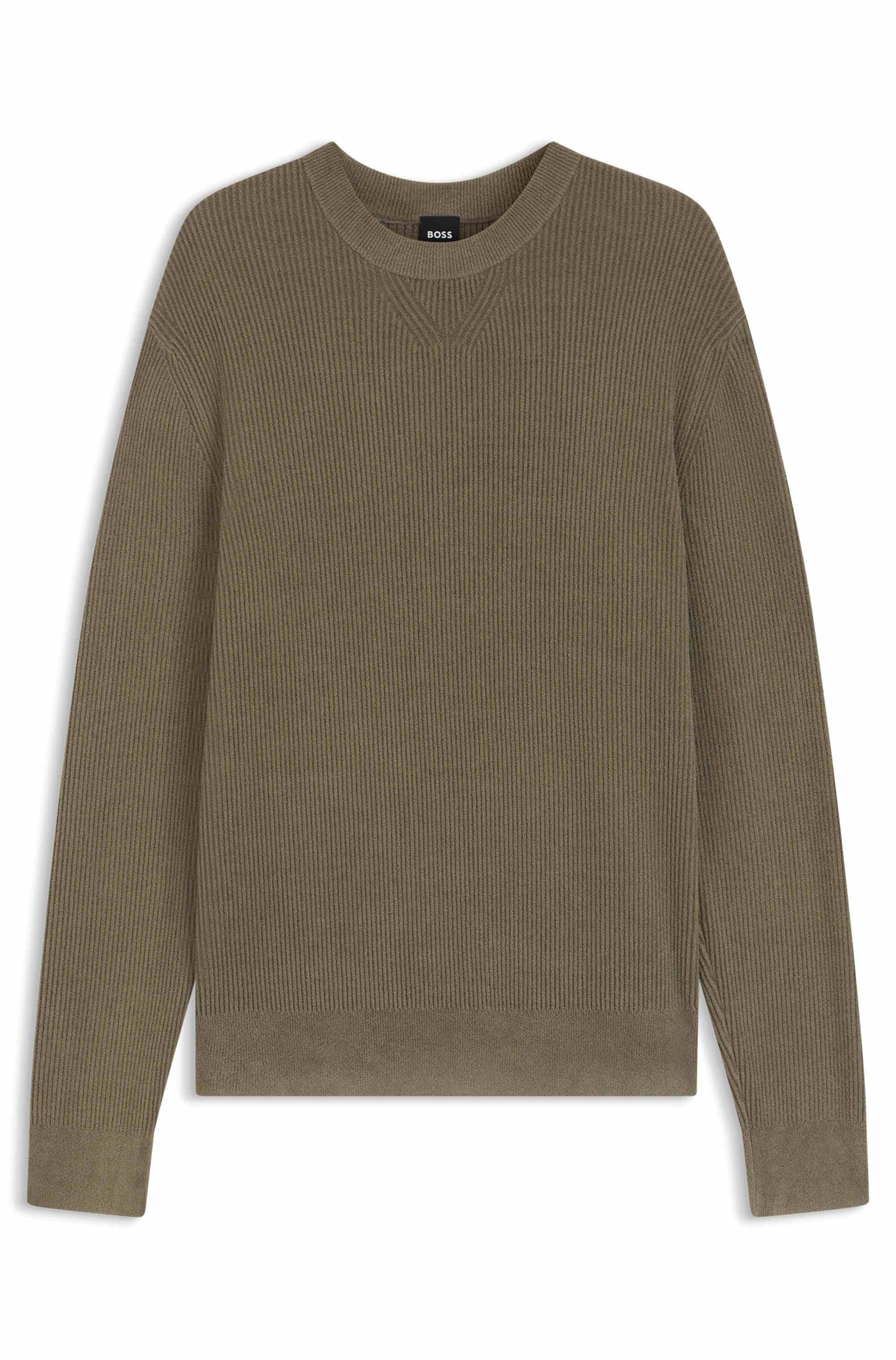Regular-fit sweater with corduroy rib