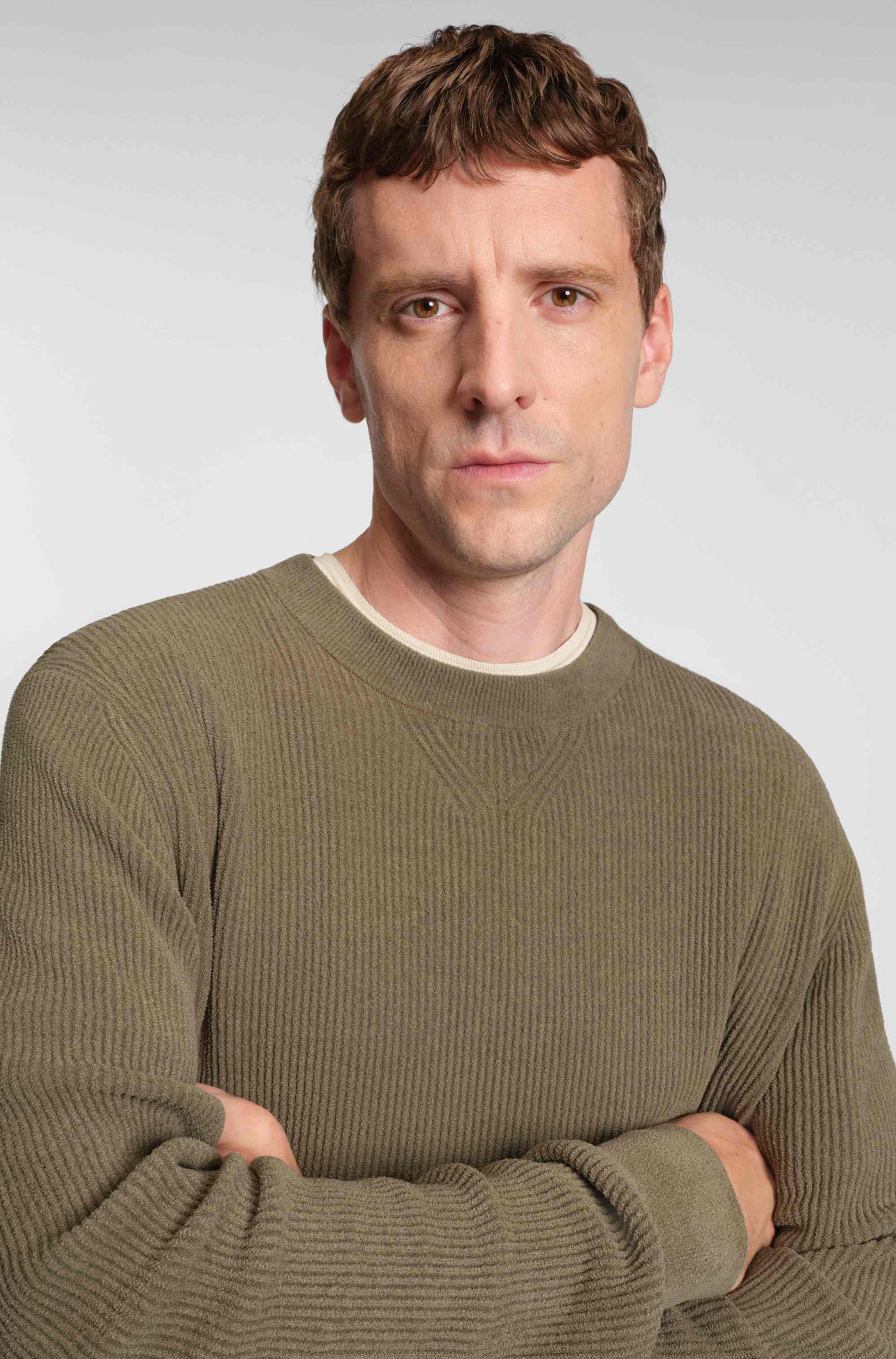 Regular-fit sweater with corduroy rib