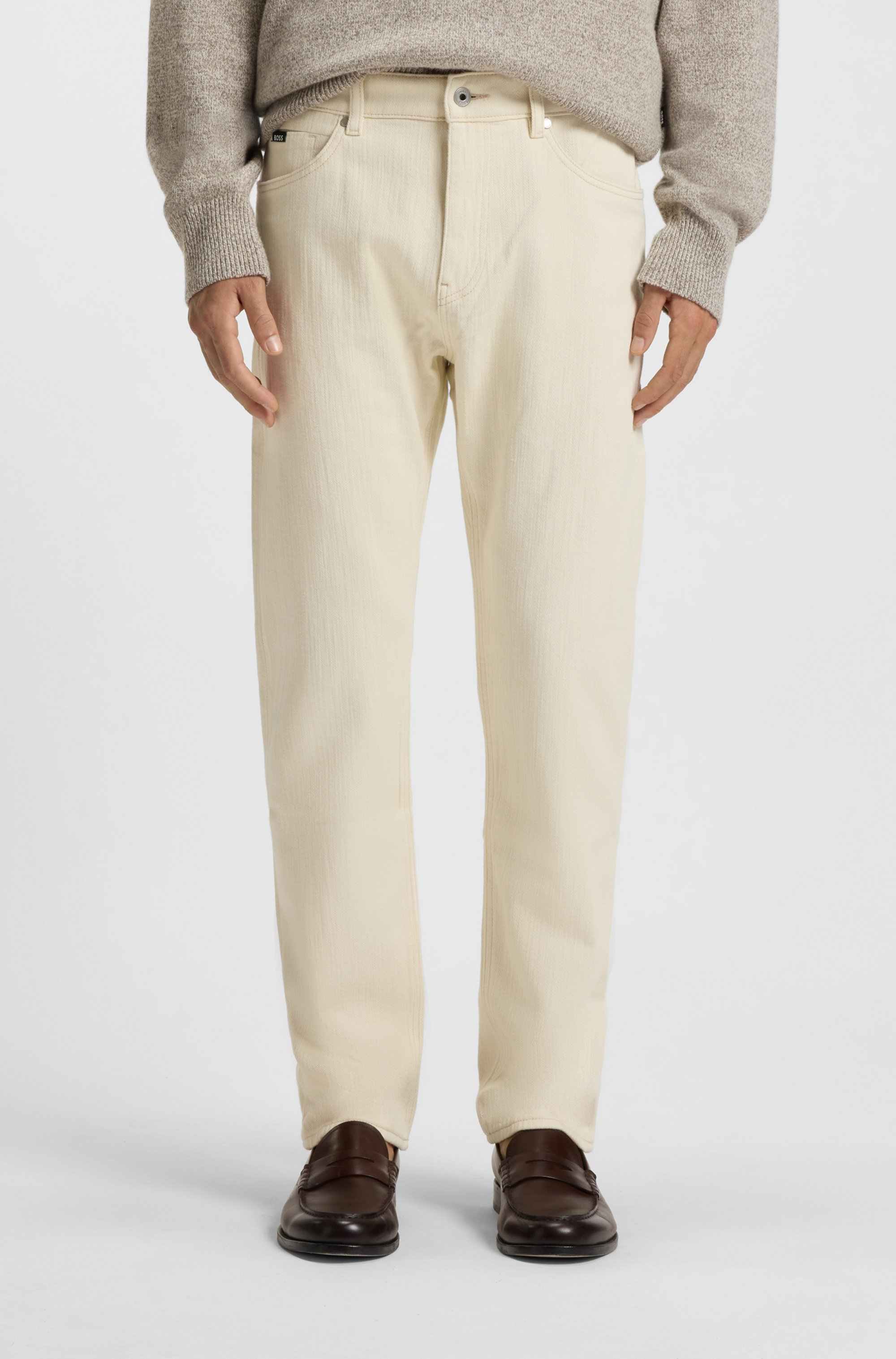 Brushed-finish jeans in Italian stretch denim