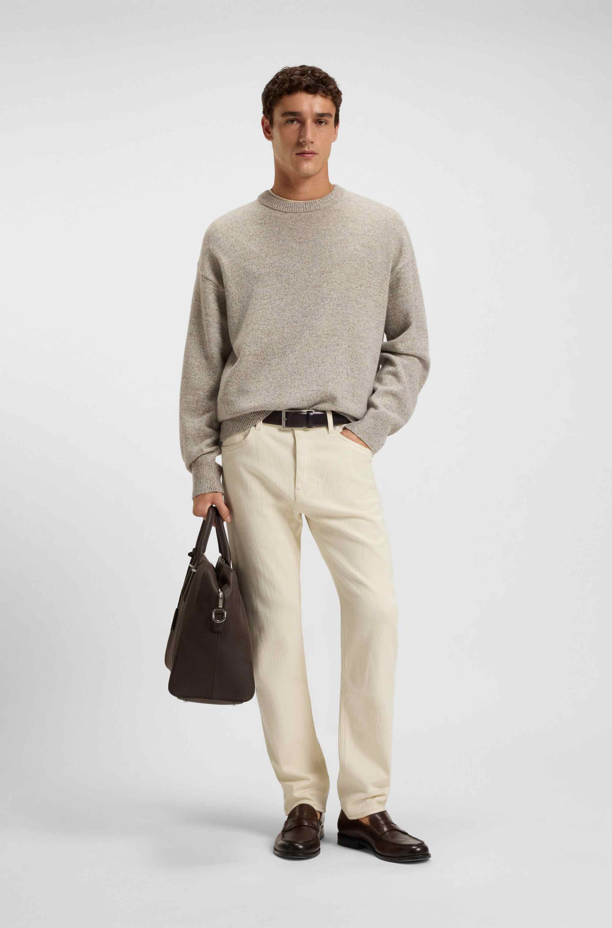 Brushed-finish jeans in Italian stretch denim