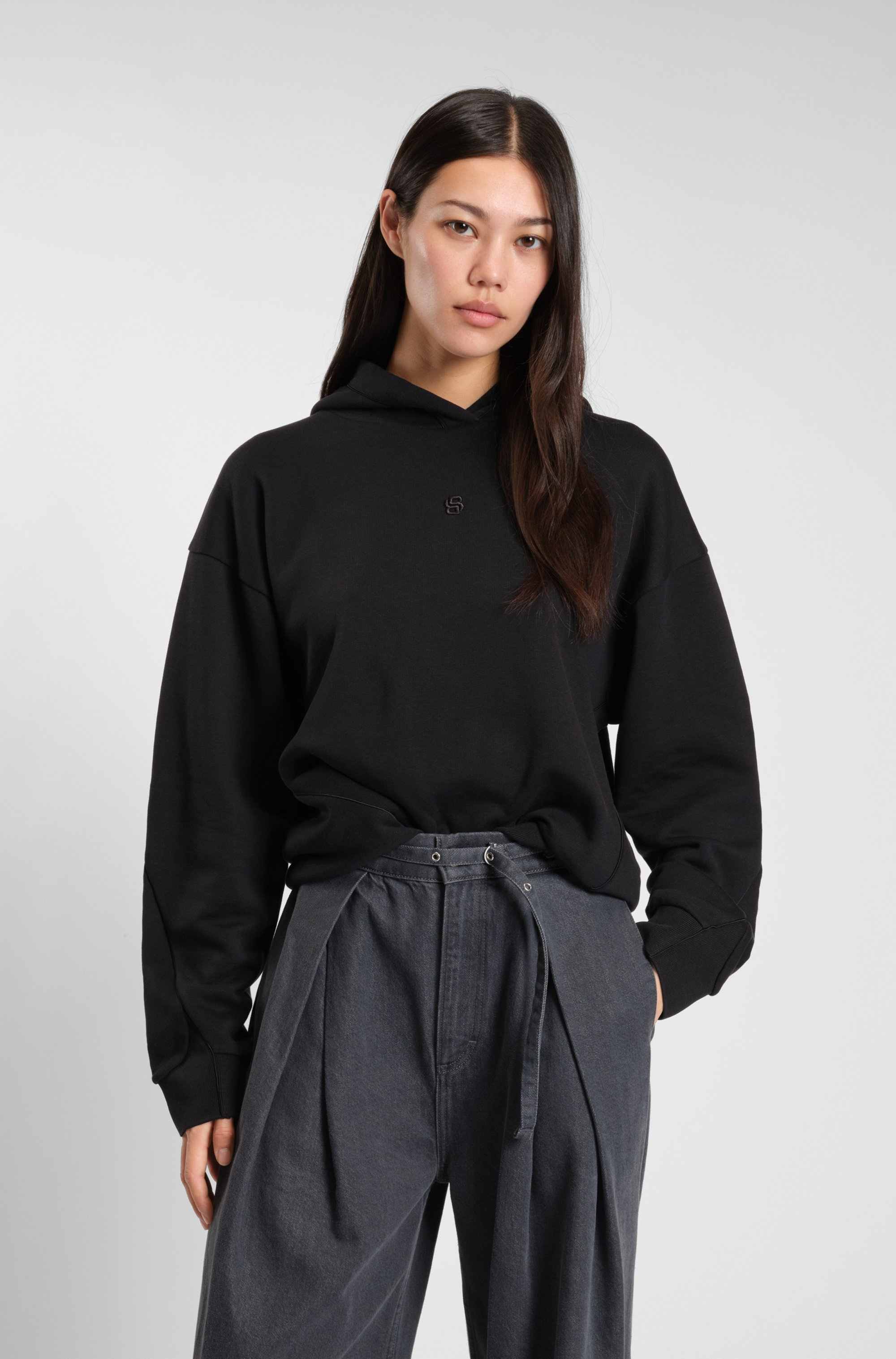 Cotton-blend hoodie with Double B monogram