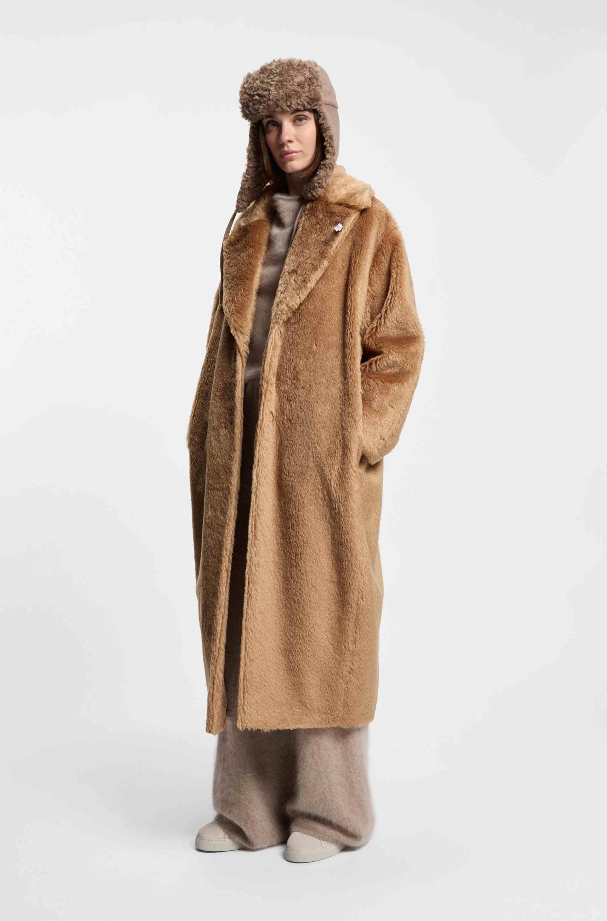 BOSS x Steiff coat in textured wool and cotton