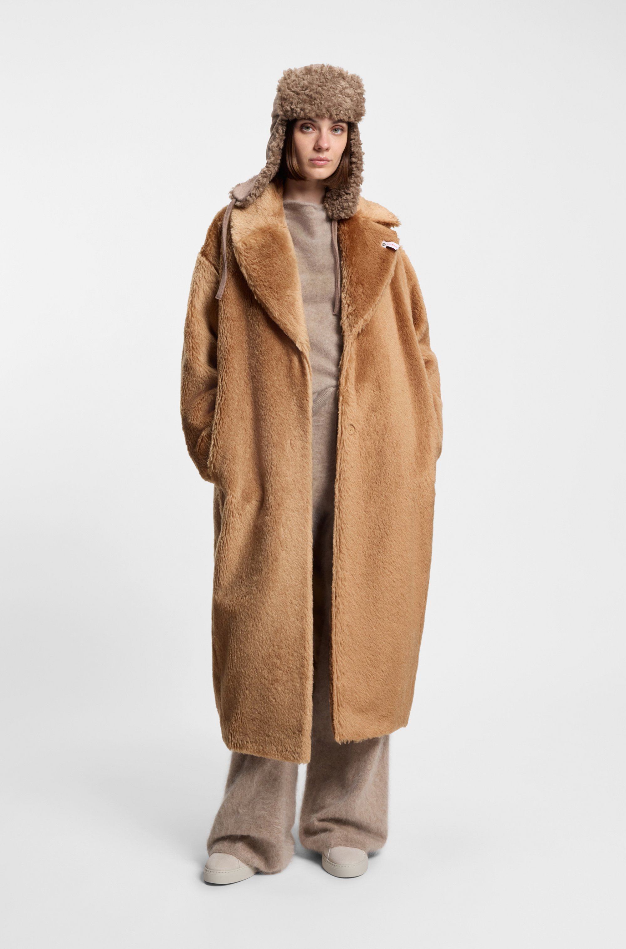 BOSS x Steiff coat in textured wool and cotton