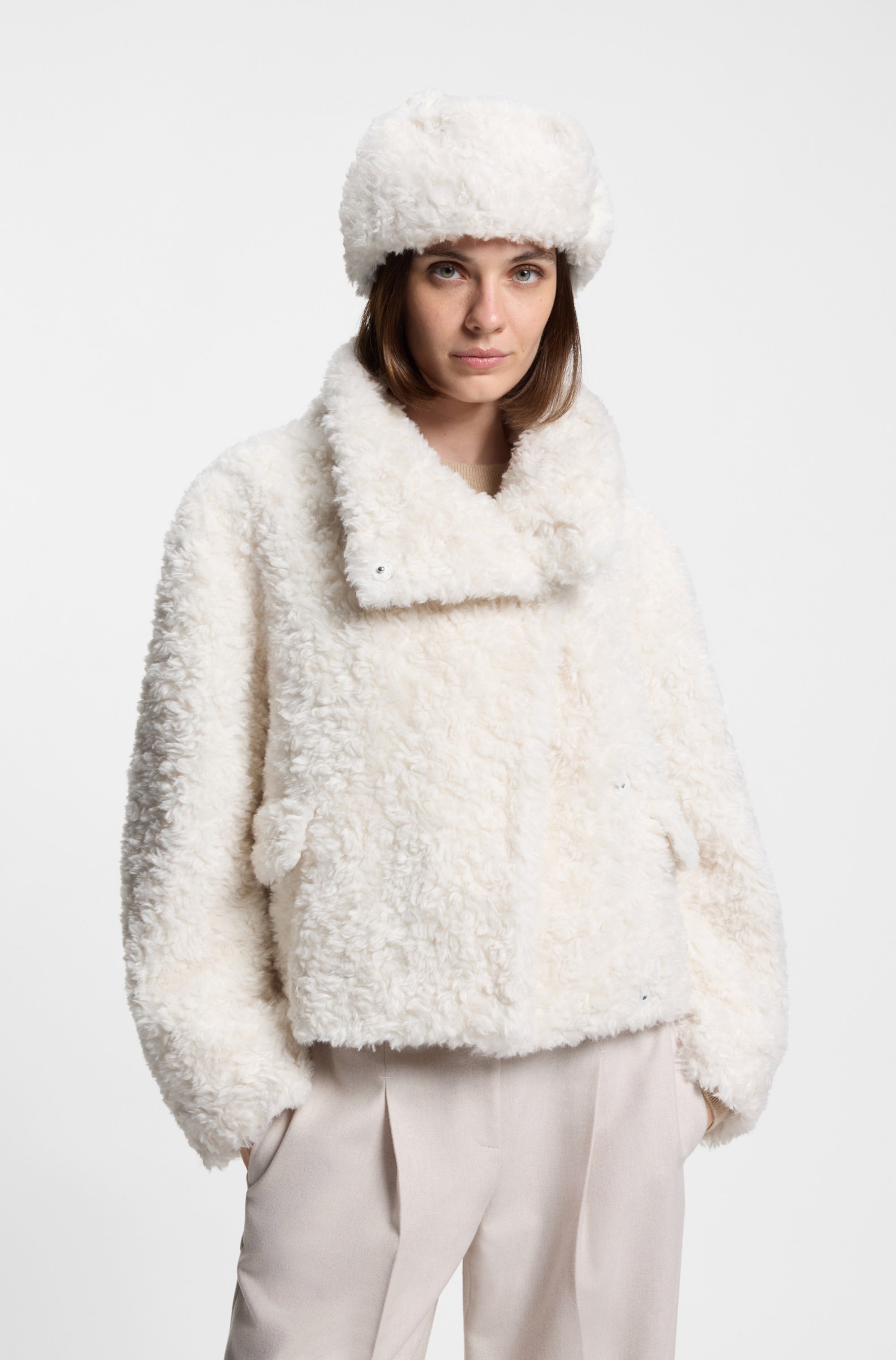 BOSS x Steiff teddy coat in a relaxed fit