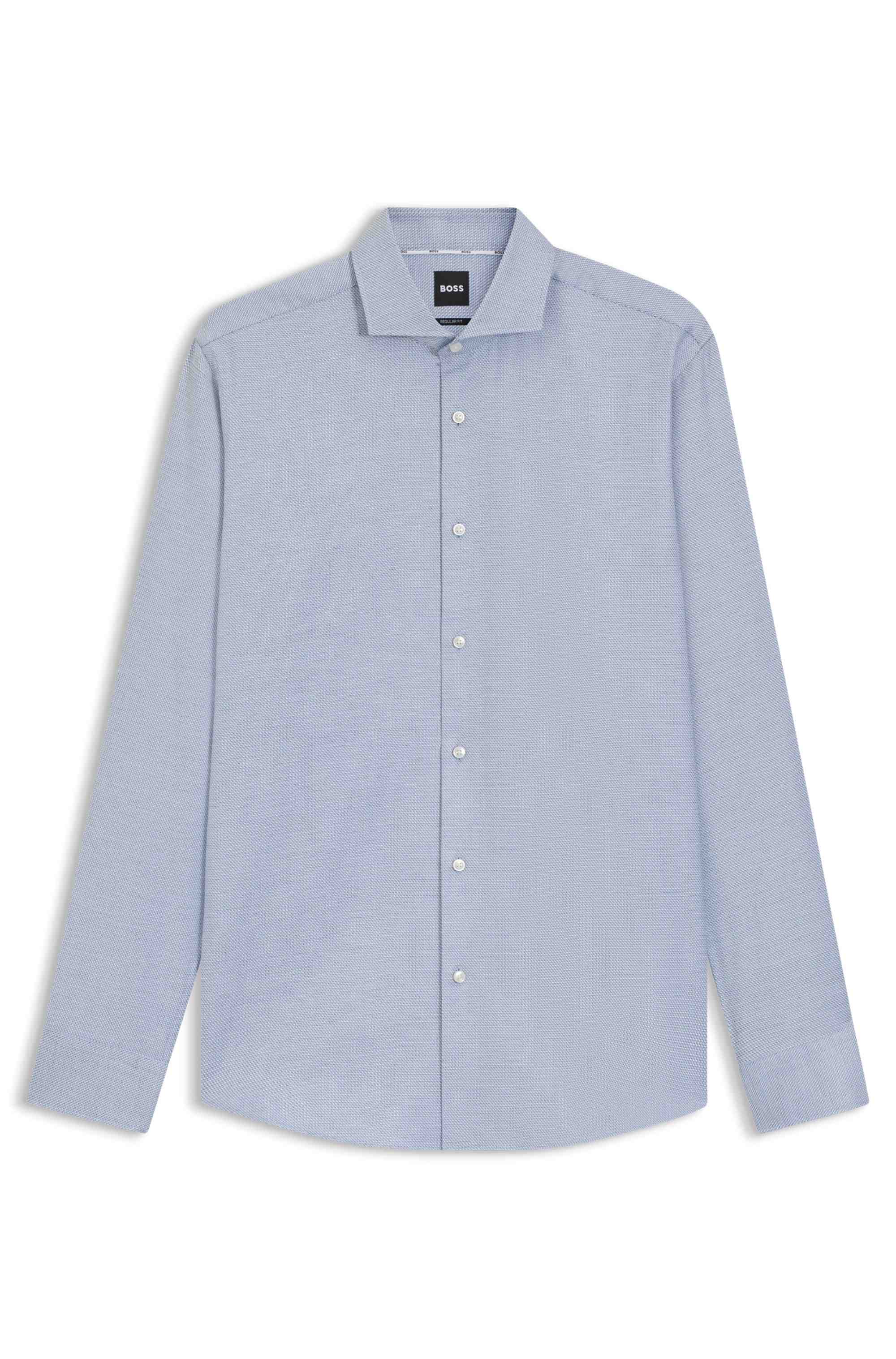 Regular-fit shirt in printed cotton twill