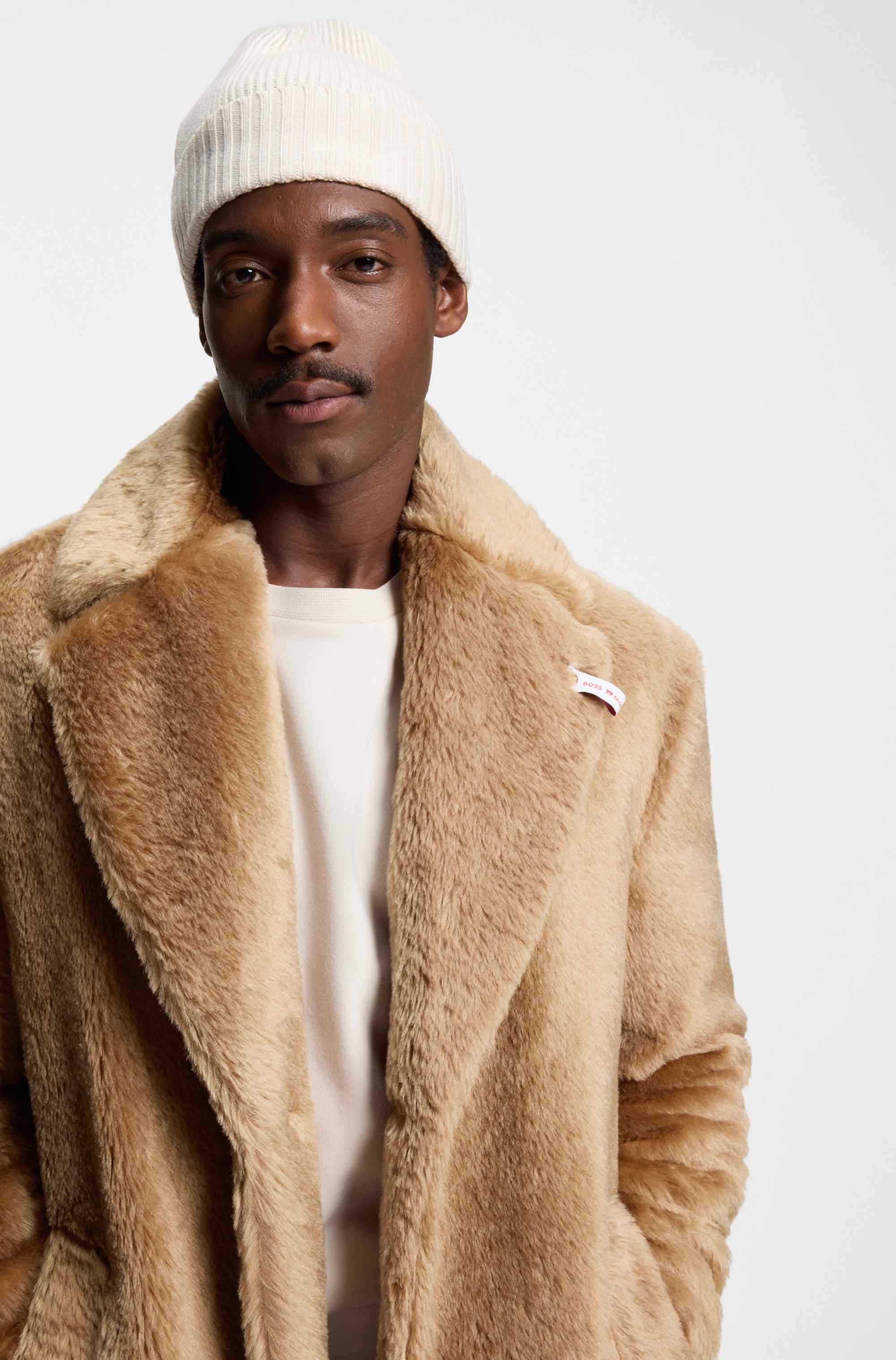 BOSS x Steiff coat in textured wool and cotton