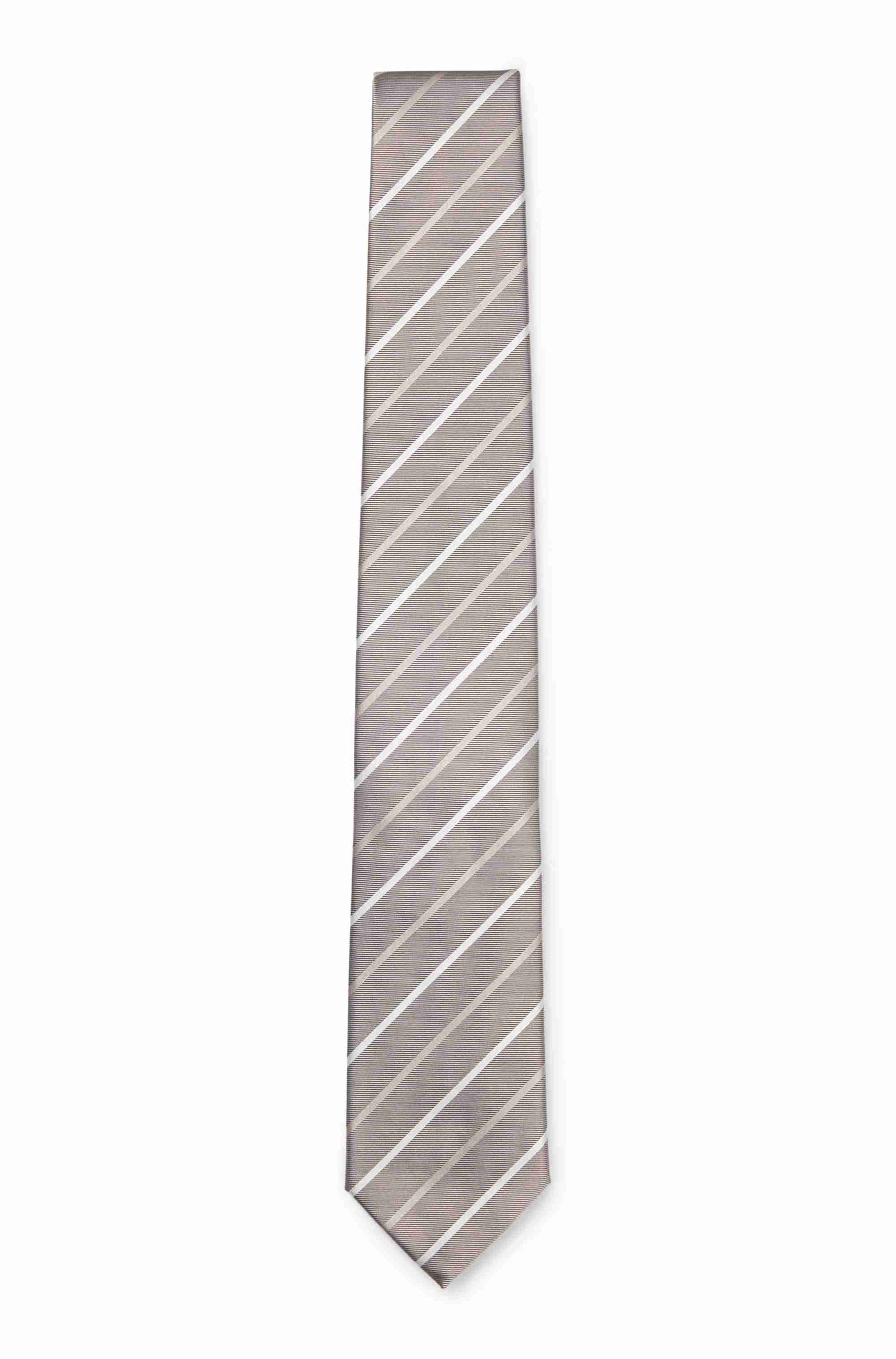 Tie with diagonal stripe in silk blend