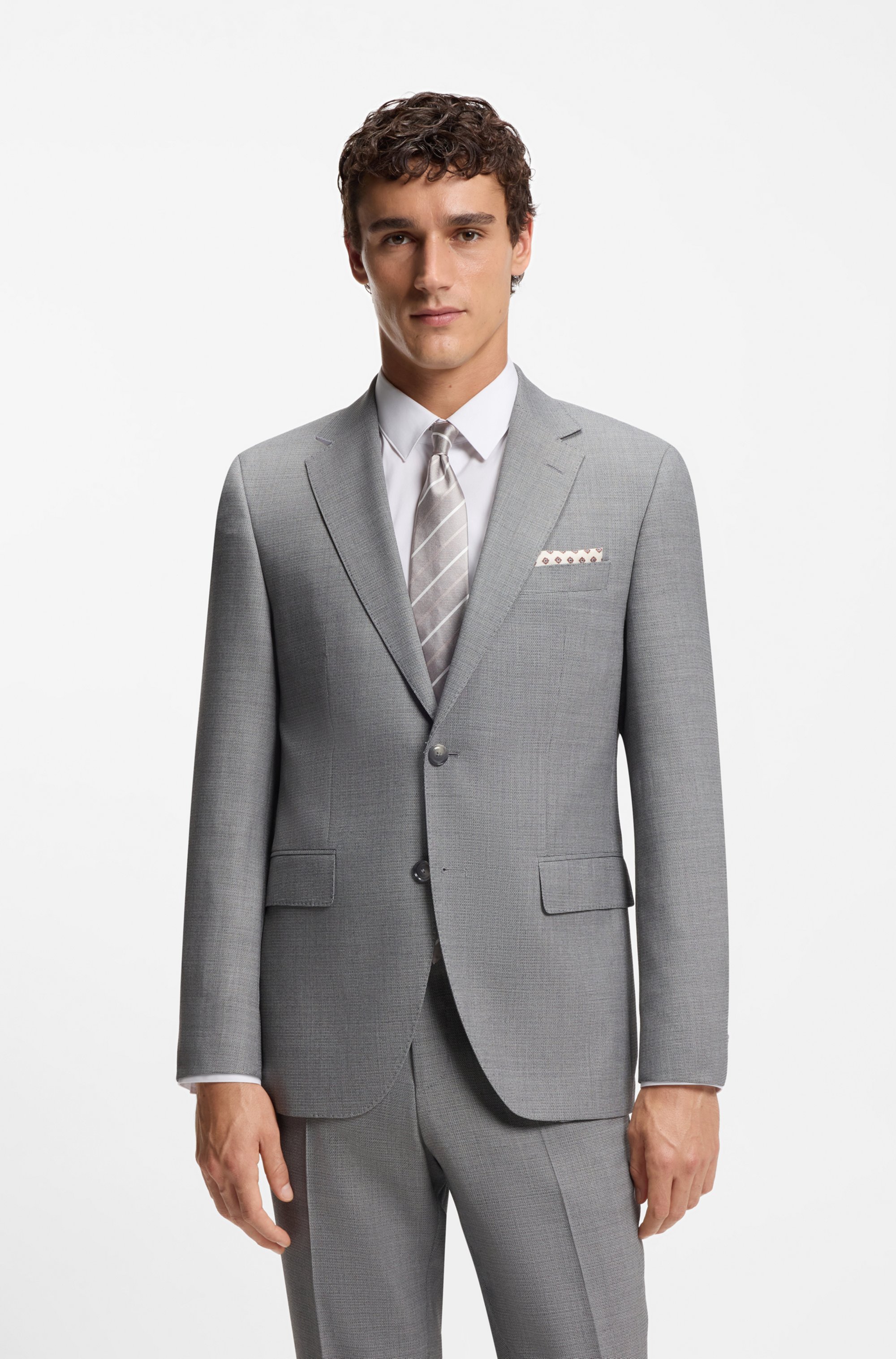 Tie with diagonal stripe in silk blend