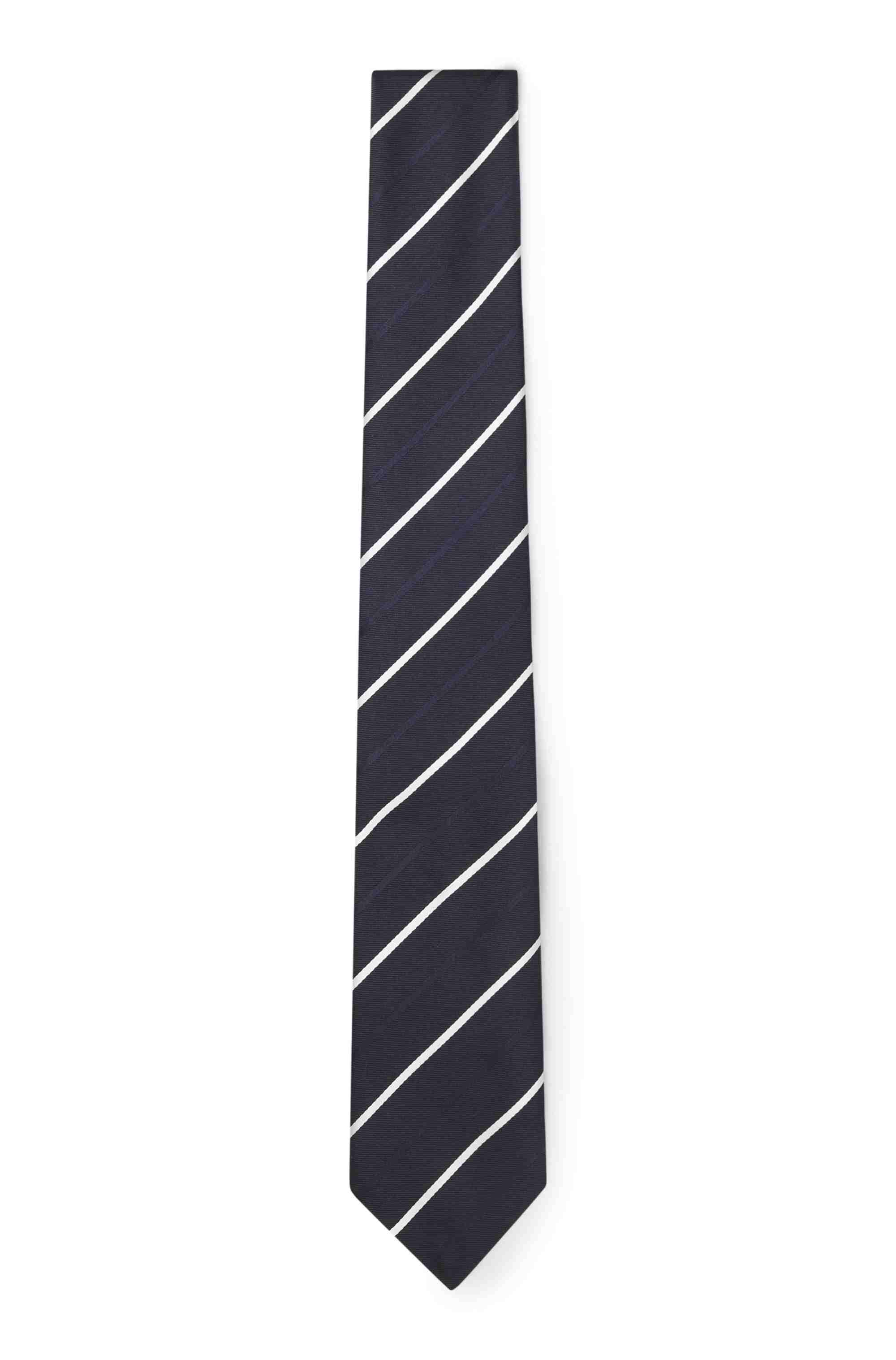 Tie with diagonal stripe in silk blend